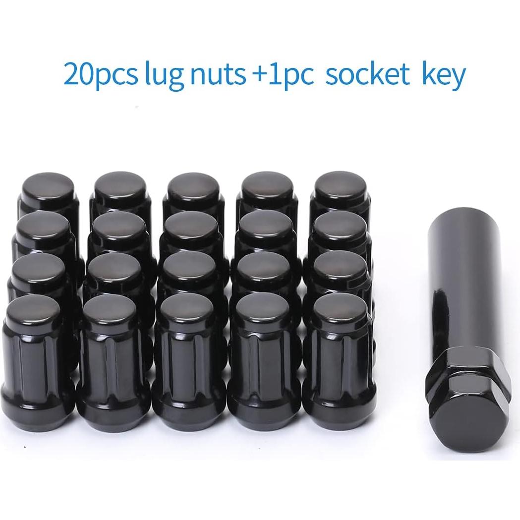 Tuercas de Rueda Antirrobo M12x1.25 ChnewAuto Negras - Juego de 20