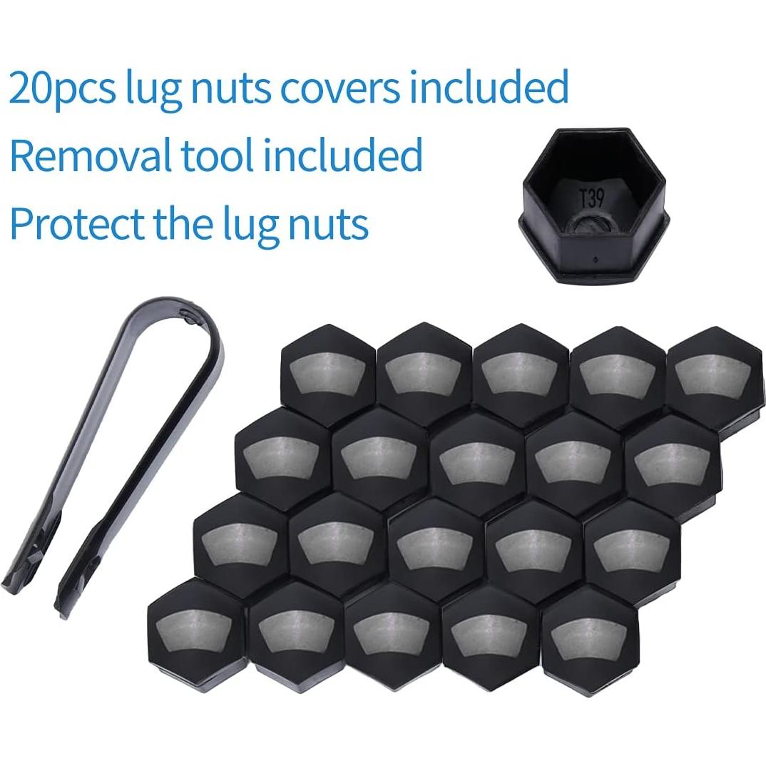 Tuercas de Rueda Antirrobo M12x1.25 ChnewAuto Negras - Juego de 20