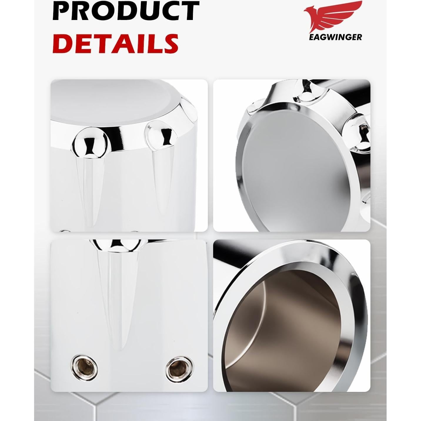 Cubiertas de tuerca de eje delantero Eagwinger Cromo para Harley