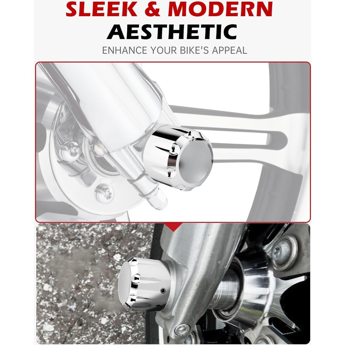 Cubiertas de tuerca de eje delantero Eagwinger Cromo para Harley