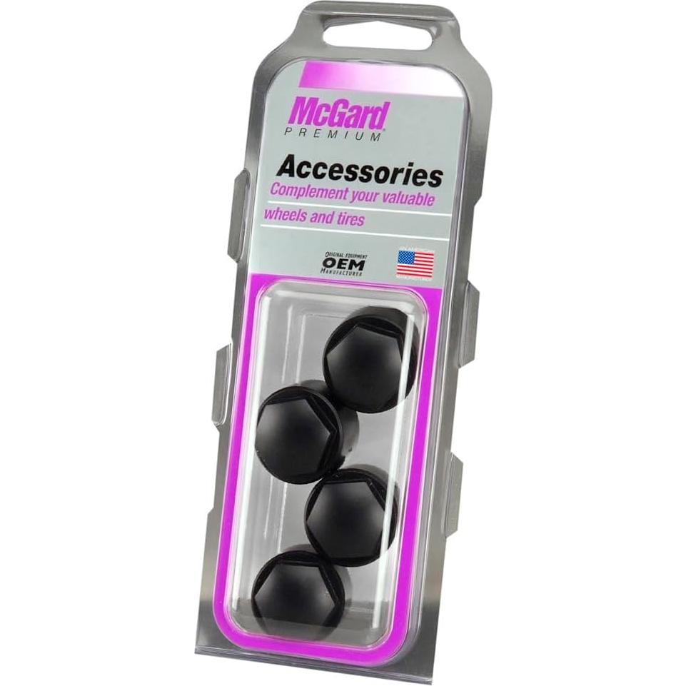 Tapas de Nylon Negras McGard 70005 - Paquete de 4