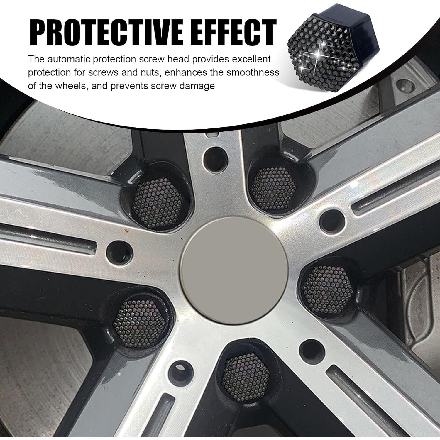Cubiertas de Tuercas de Rueda MOXRUQ 19mm 20 Pcs Negro