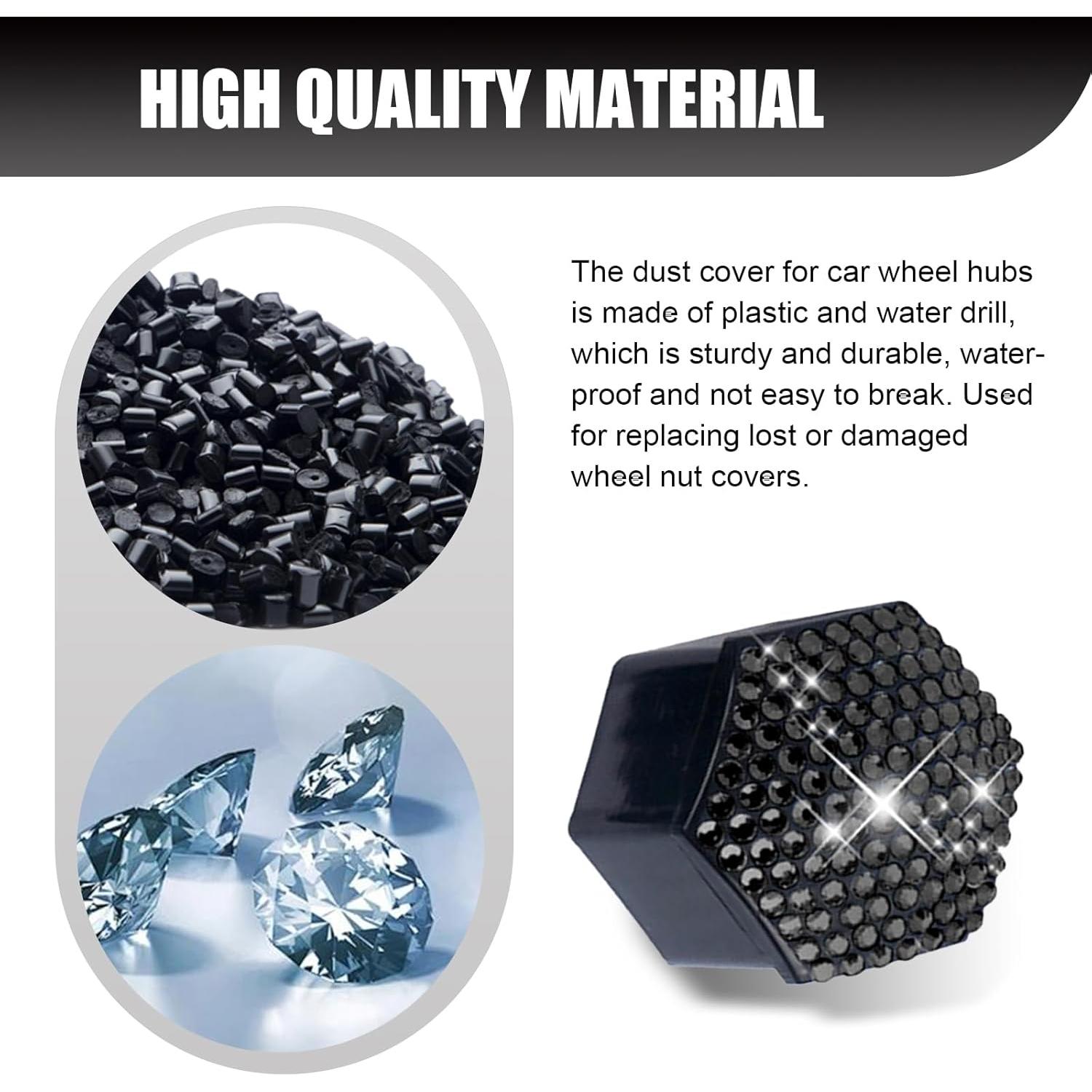 Cubiertas de Tuercas de Rueda MOXRUQ 19mm 20 Pcs Negro