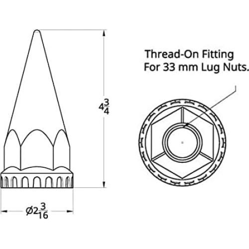 Juego de 10 Cubiertas de Tuercas Cromadas Torque TR10570