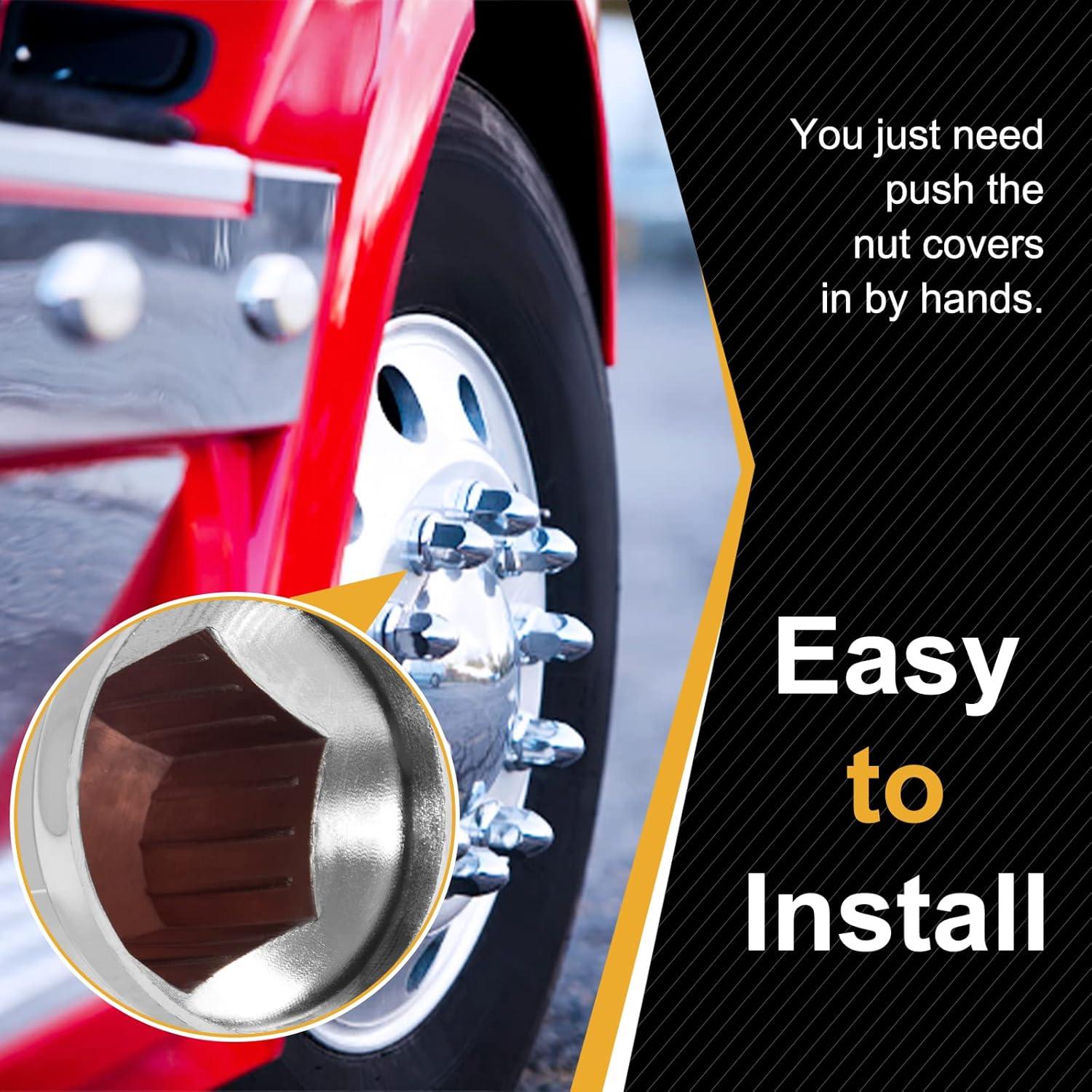 Cubiertas de Tuerca para Camiones HQALTY 33mm Cromadas 40 Pcs