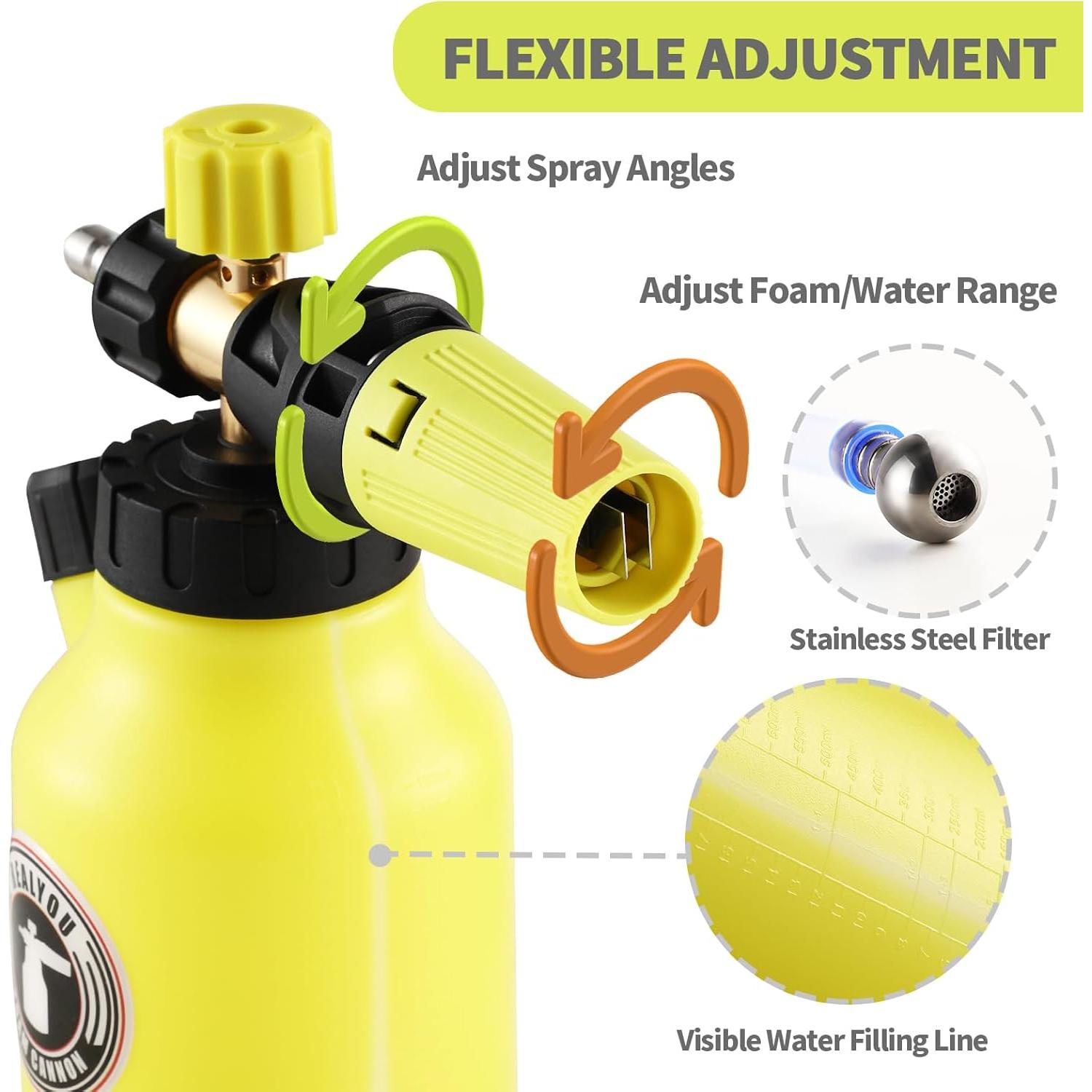 REALYOU Kit de Cañón de Espuma para Lavadora a Presión