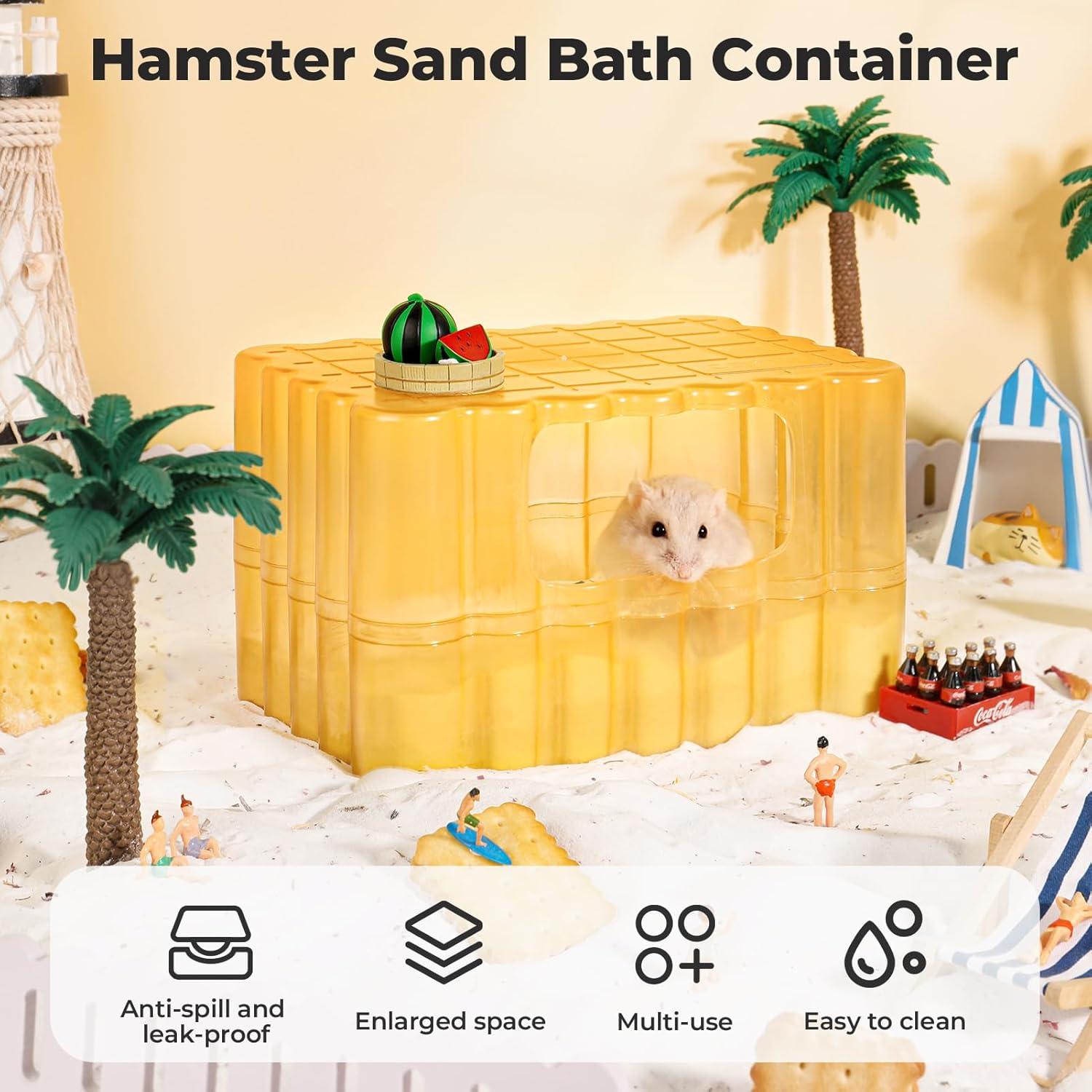 Contenedor de Baño de Arena para Hámster mini&moe Amarillo