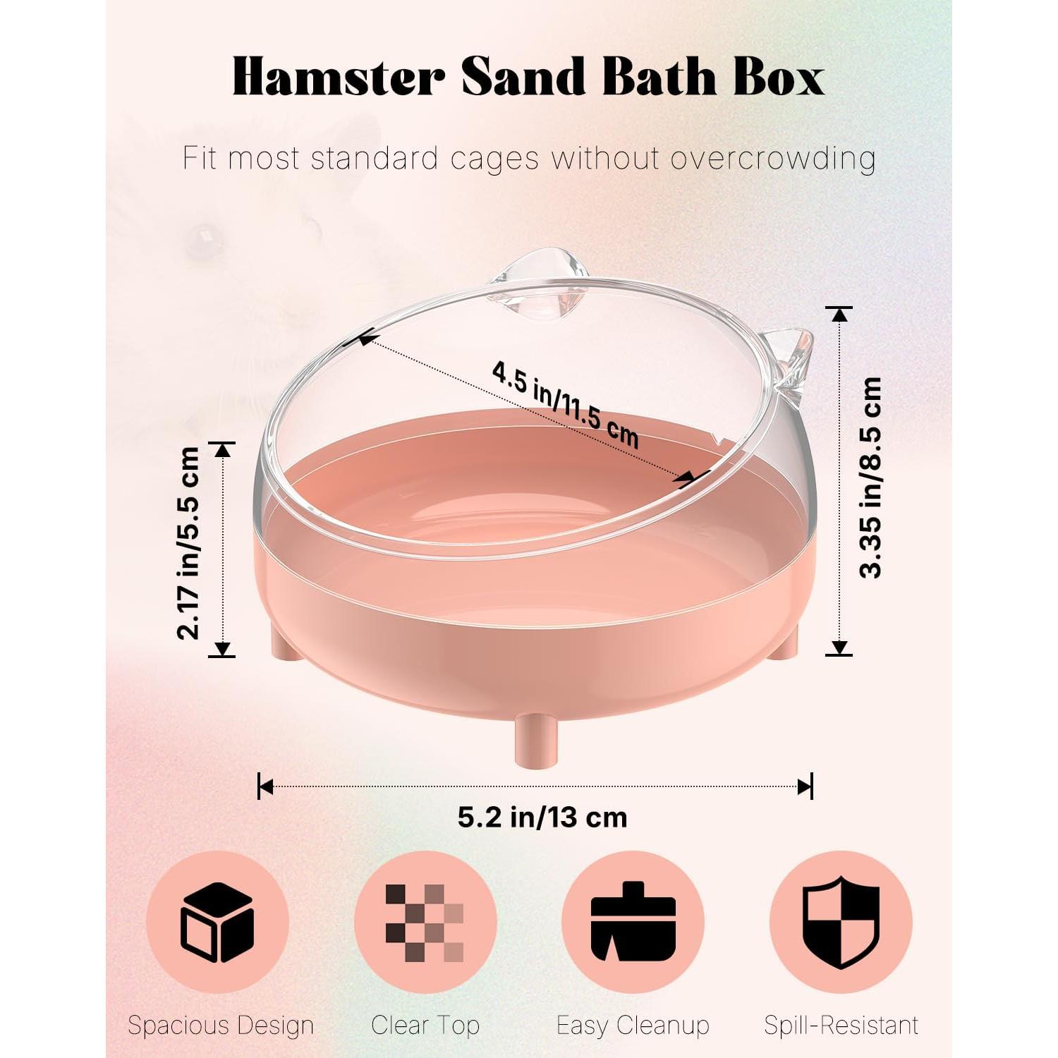 Contenedor de Baño de Arena Pawfly para Hámsteres y Animales Pequeños