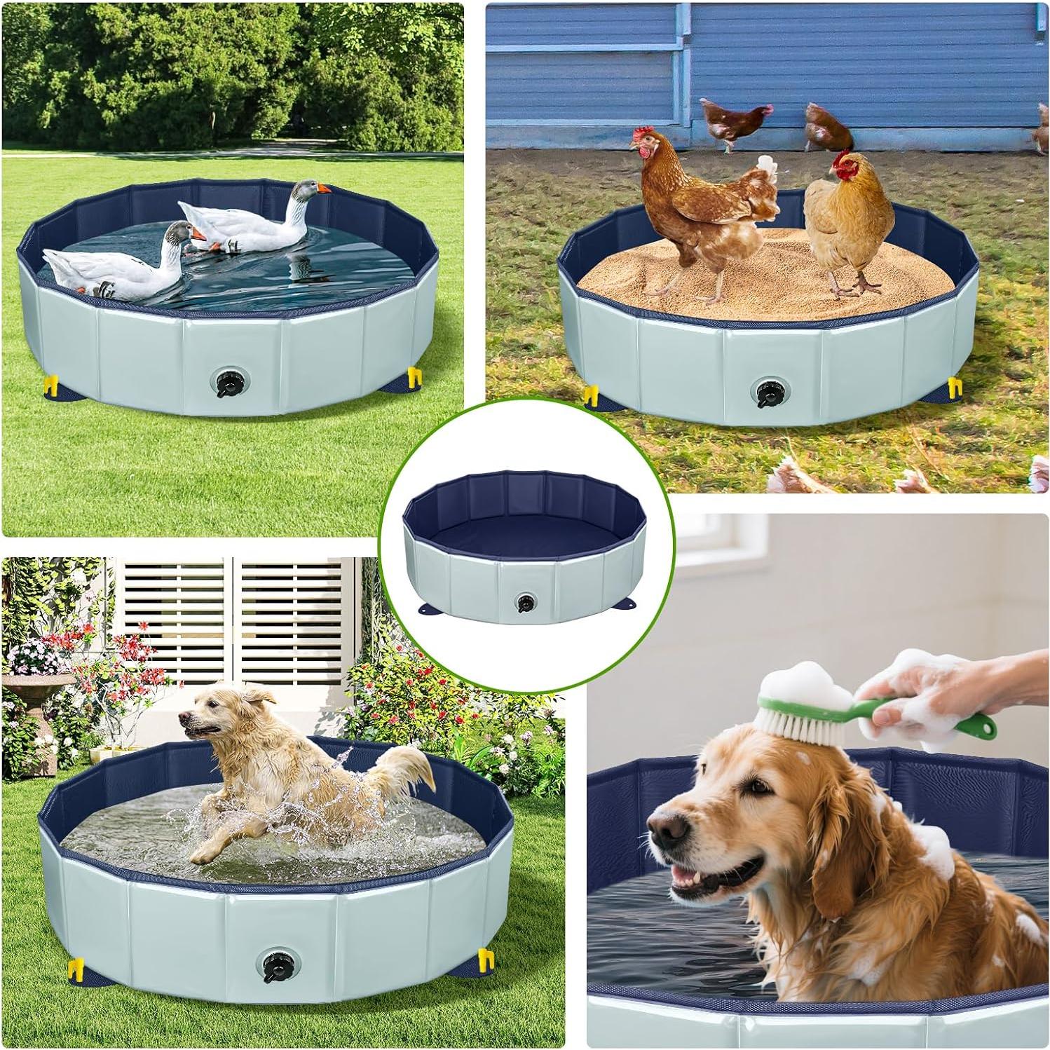 Tina de Baño de Polvo para Pollos Senlinyu 32" Plegable Gris