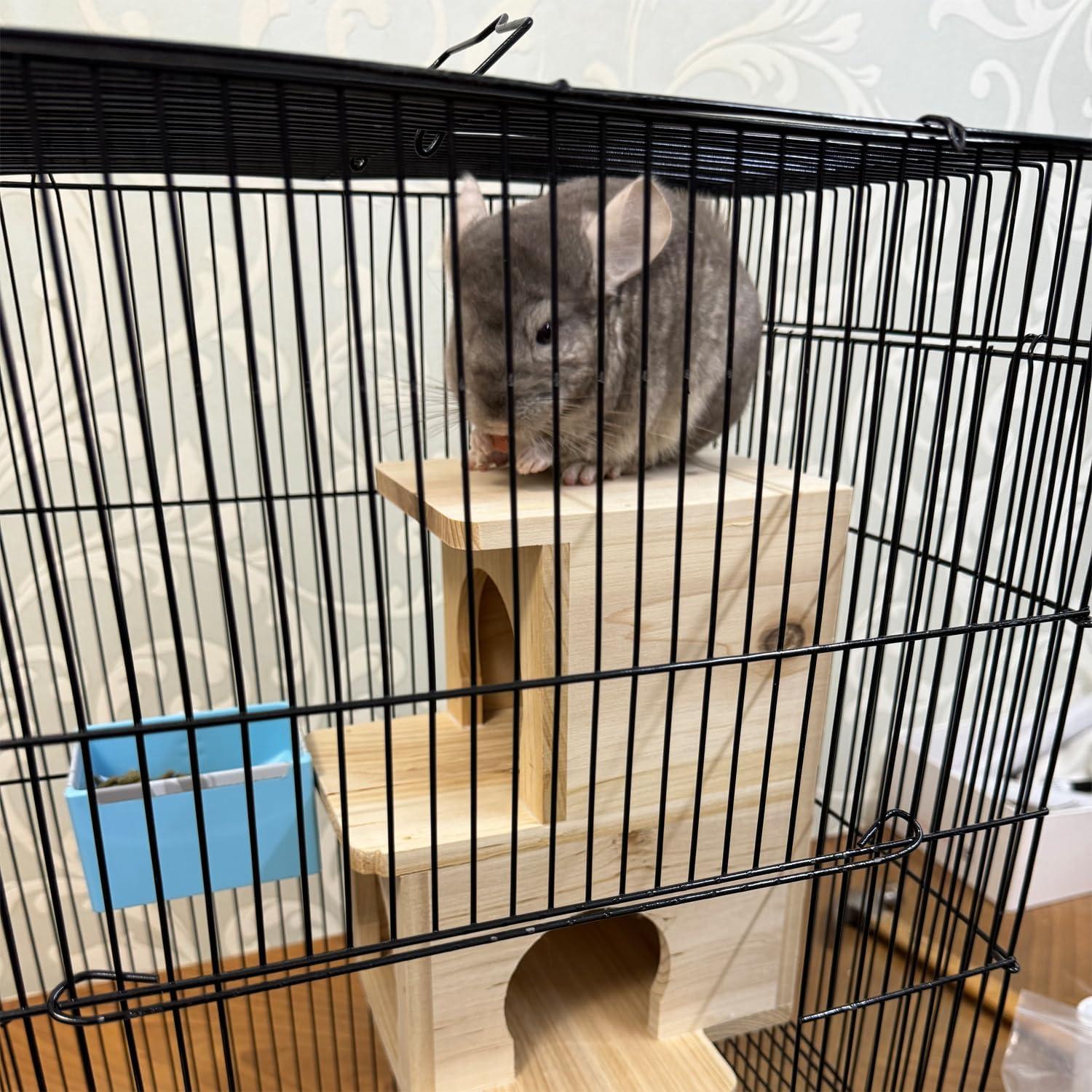 Casa de Chinchilla de Madera Natural 2 Pisos CHIIRAKU 30x19cm