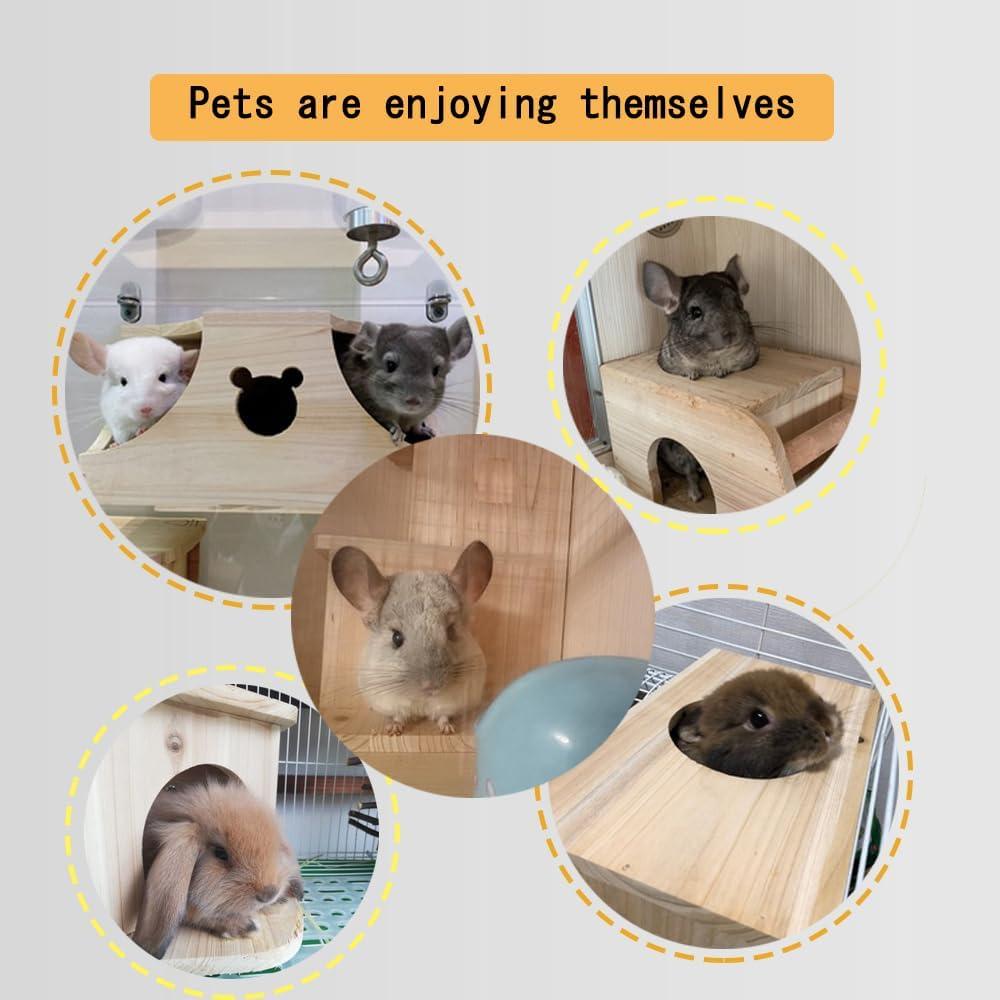 Casa de Chinchilla de Madera Natural 2 Pisos CHIIRAKU 30x19cm