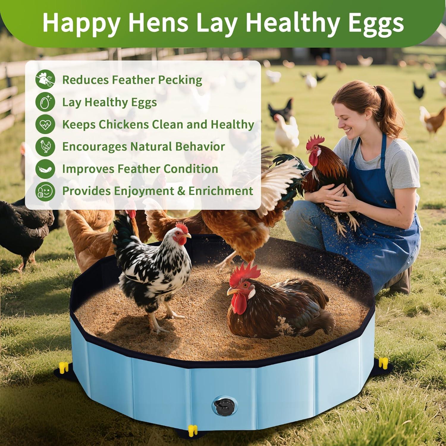 Bañera de Polvo para Pollos Starotatess 81 cm Plegable