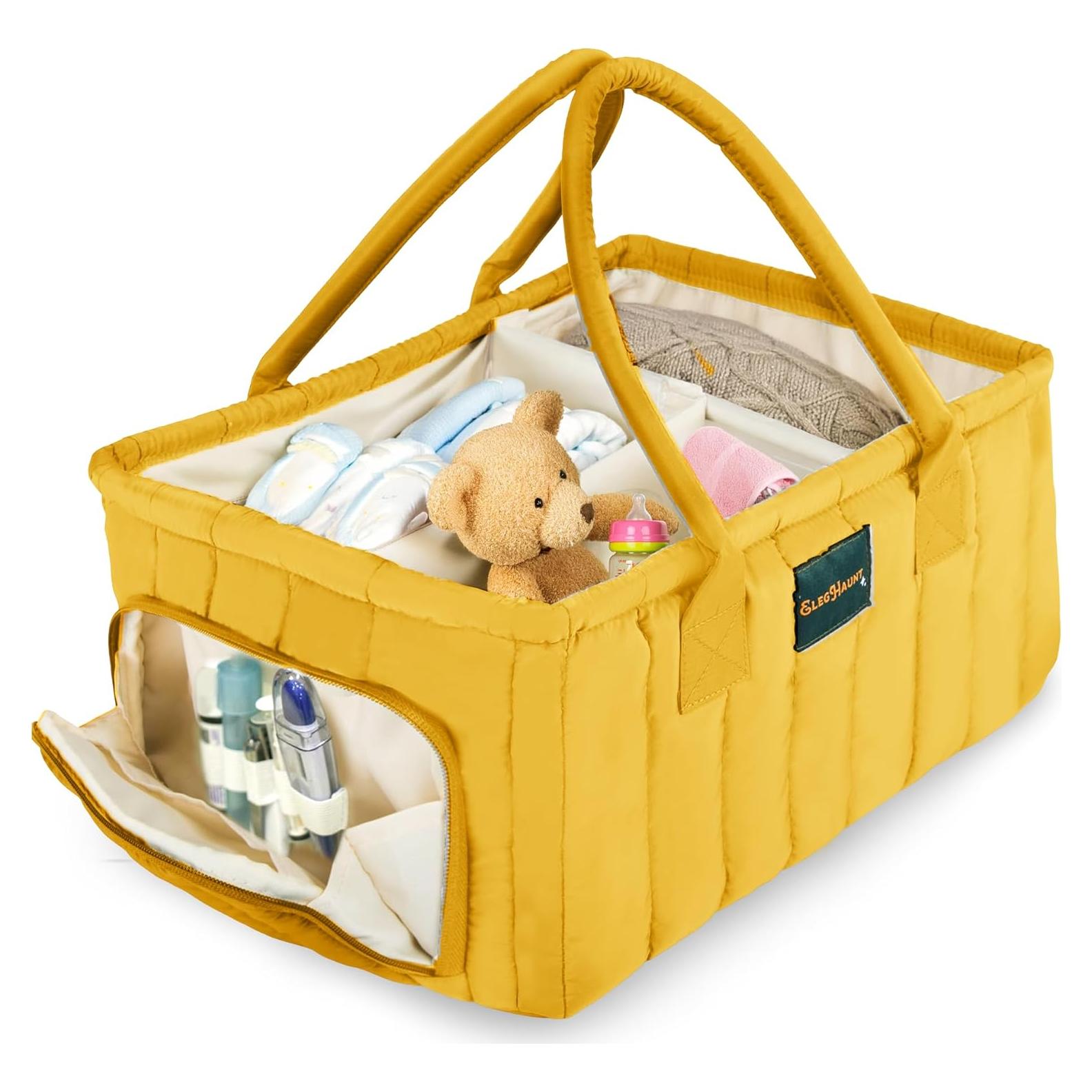 Cesta Organizadora de Pañales Eleghaunt Amarillo 0.54 kg