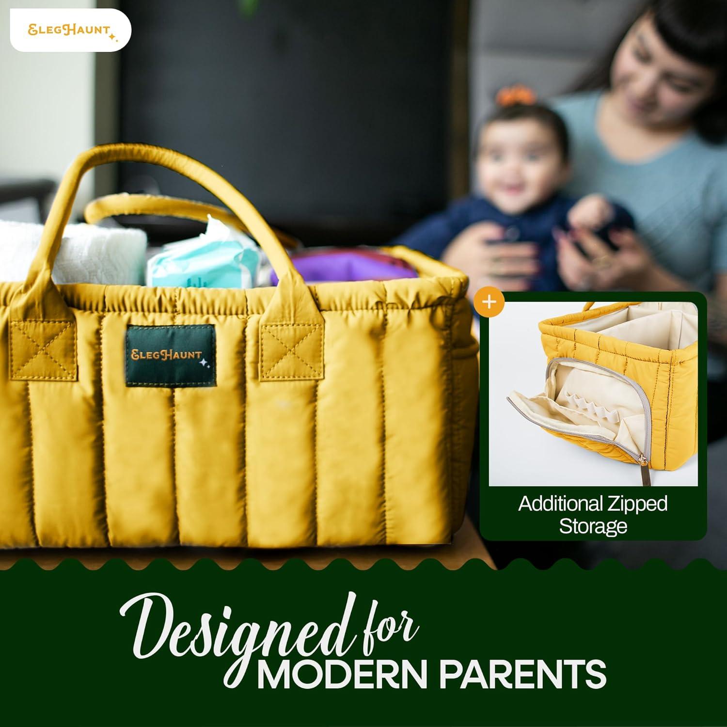 Cesta Organizadora de Pañales Eleghaunt Amarillo 0.54 kg