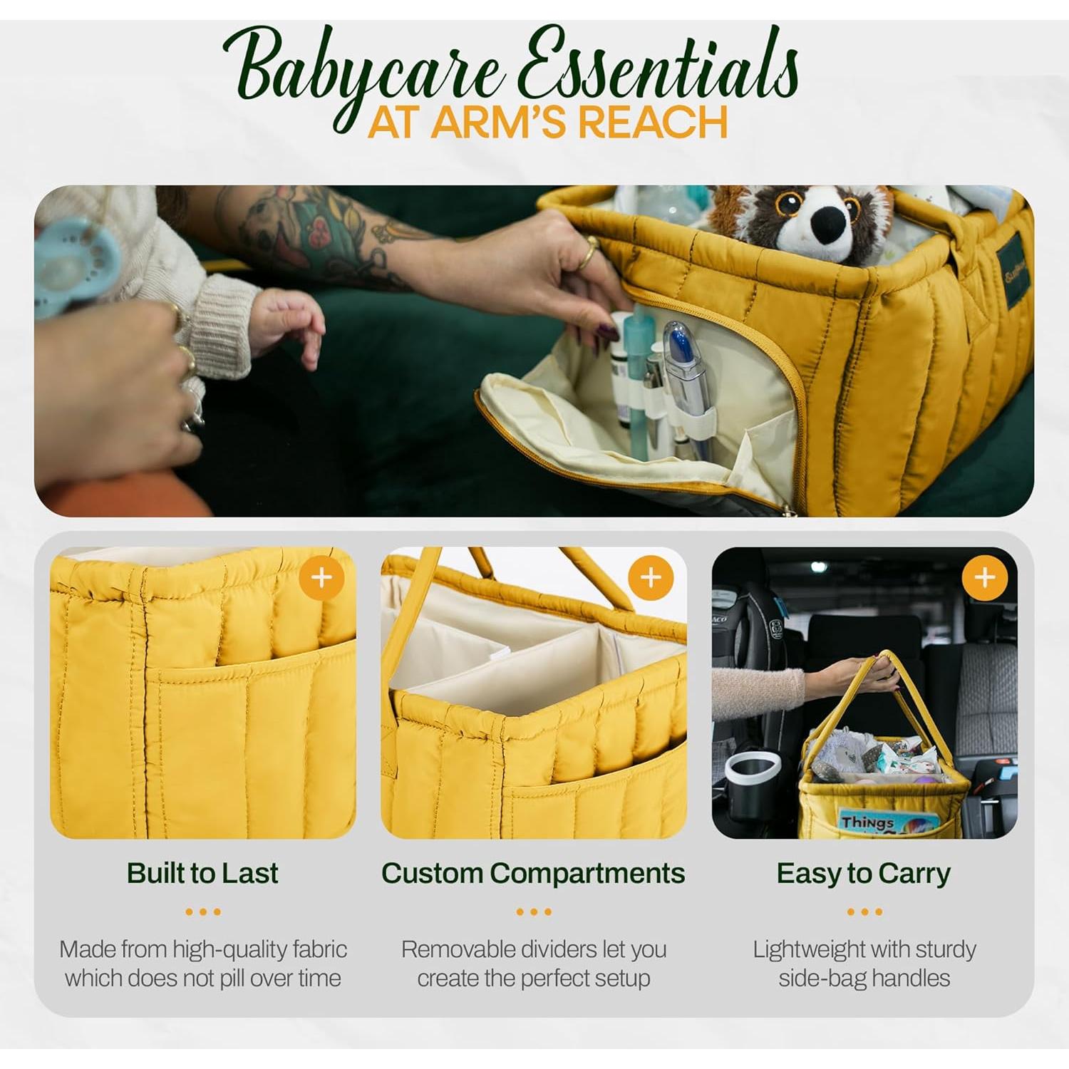 Cesta Organizadora de Pañales Eleghaunt Amarillo 0.54 kg