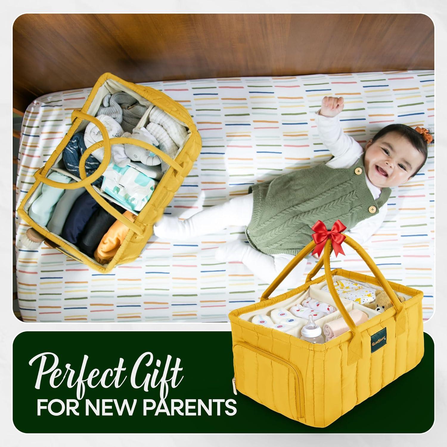 Cesta Organizadora de Pañales Eleghaunt Amarillo 0.54 kg