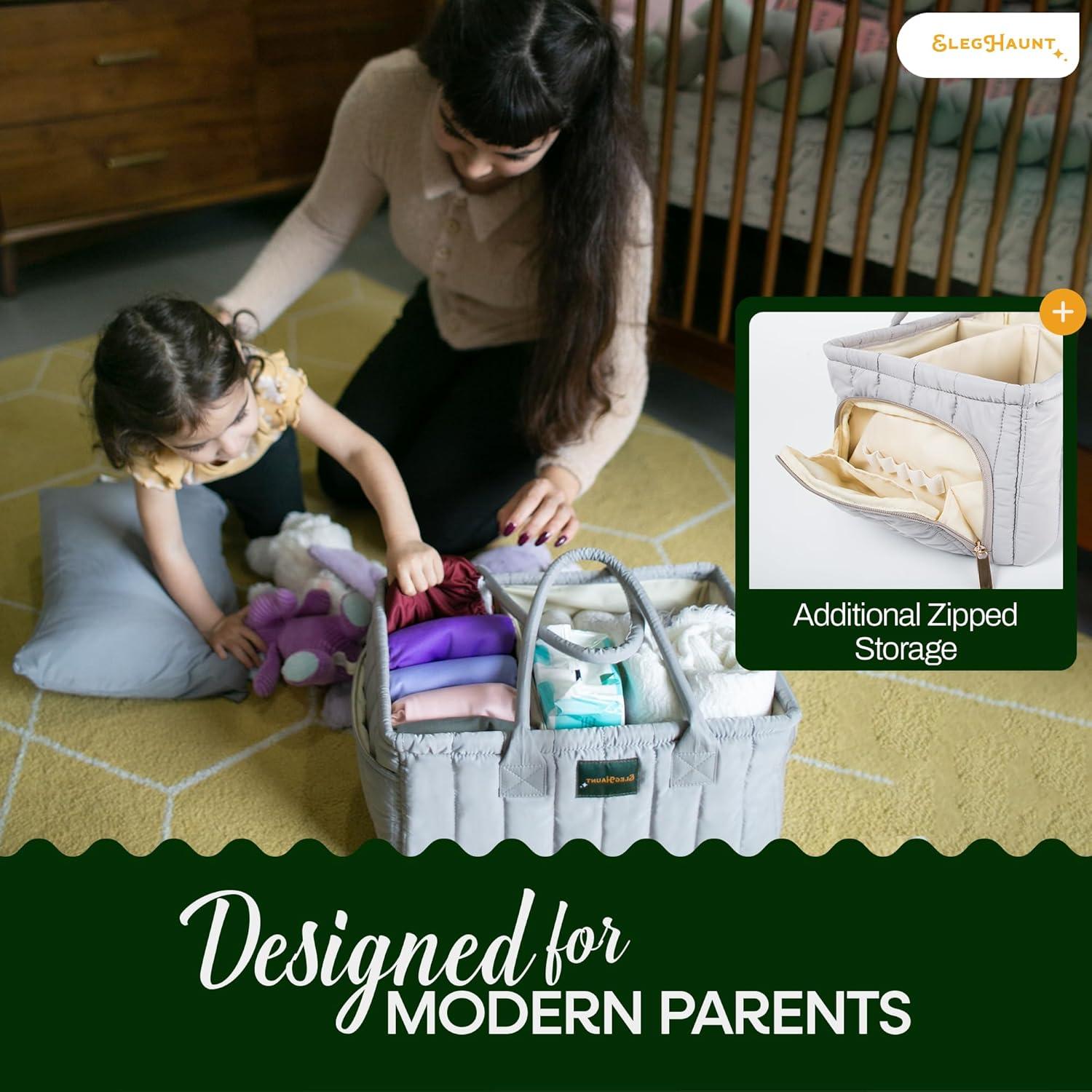 Cesta Organizadora de Pañales Eleghaunt Amarillo 0.54 kg