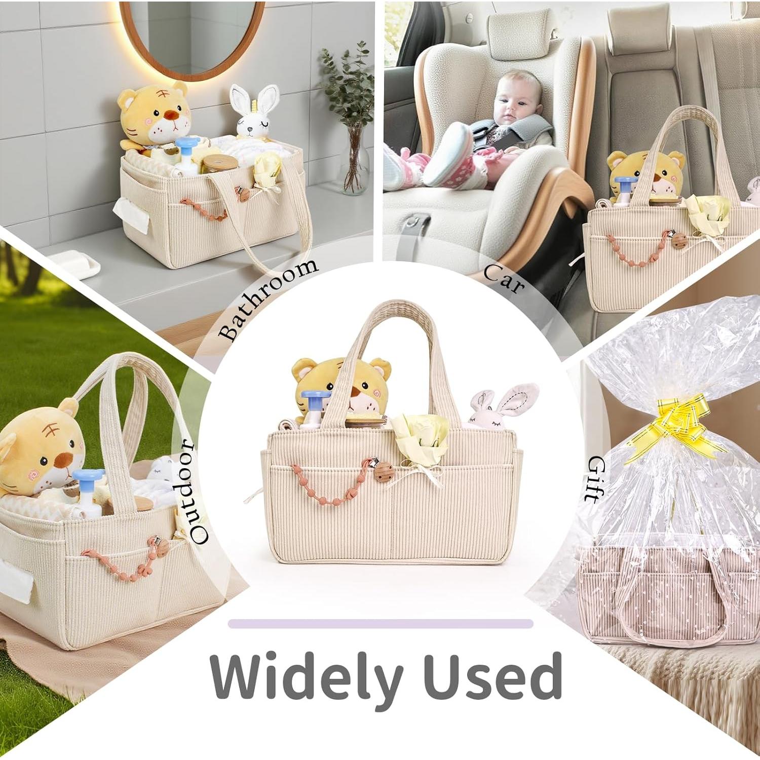 Cesta para Pañales WNATN Beige 38x22x20 cm Organizador