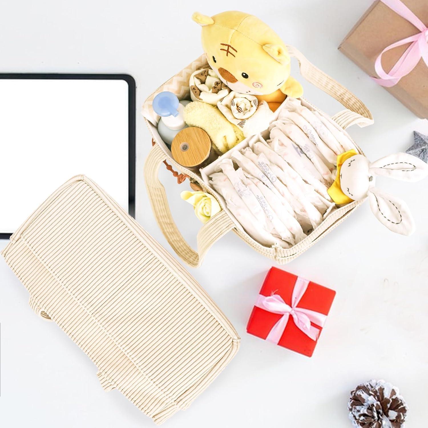 Cesta para Pañales WNATN Beige 38x22x20 cm Organizador