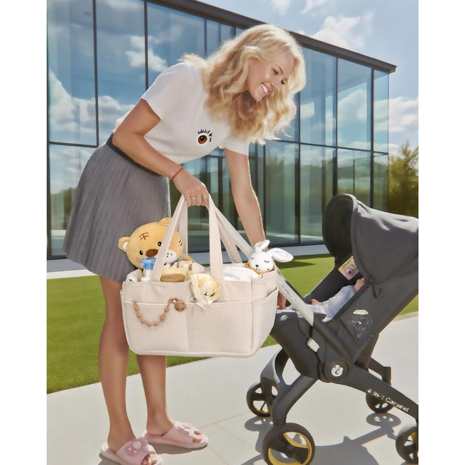 Cesta para Pañales WNATN Beige 38x22x20 cm Organizador