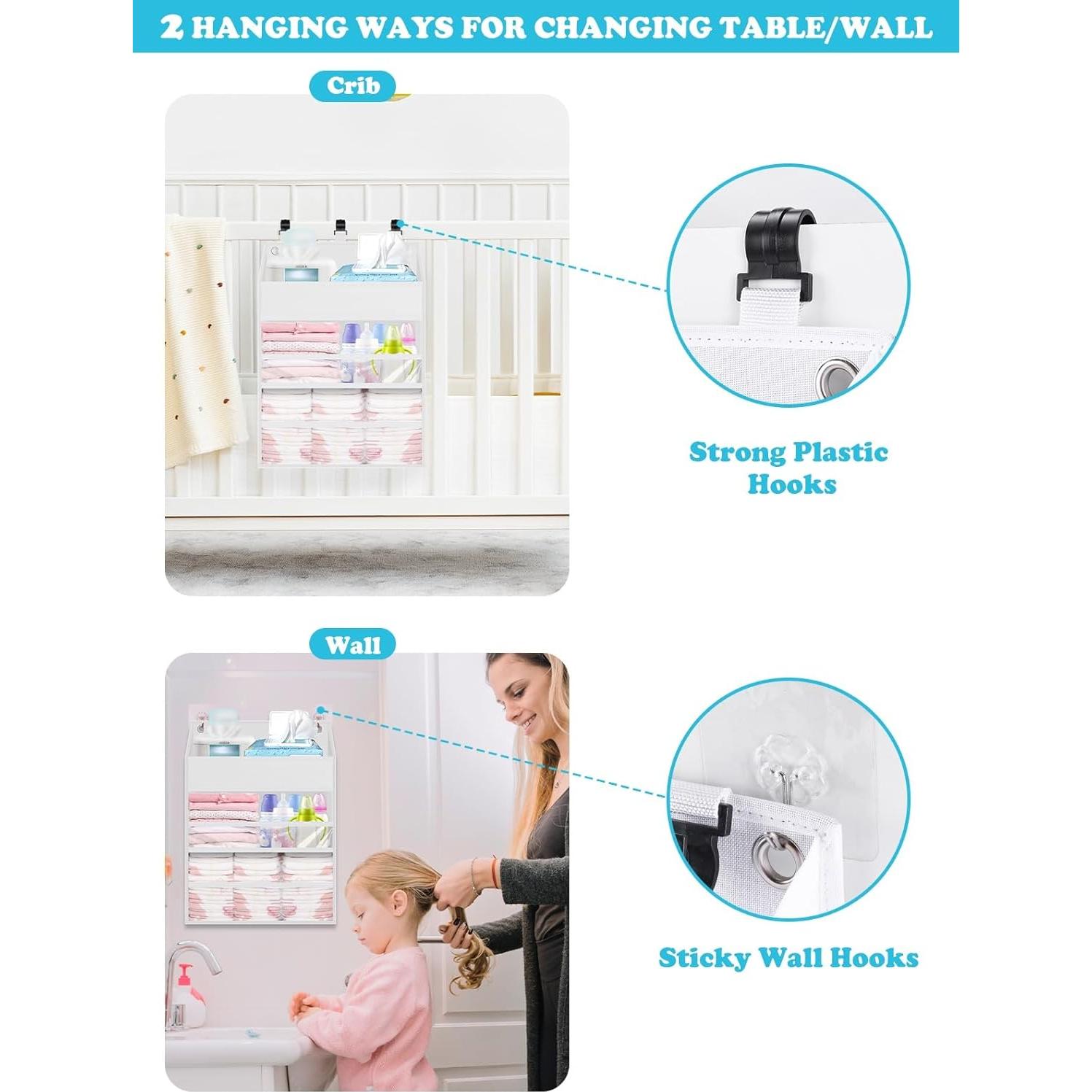 Organizador de Pañales Colgante PHOTOONE Blanco 90+ Pañales