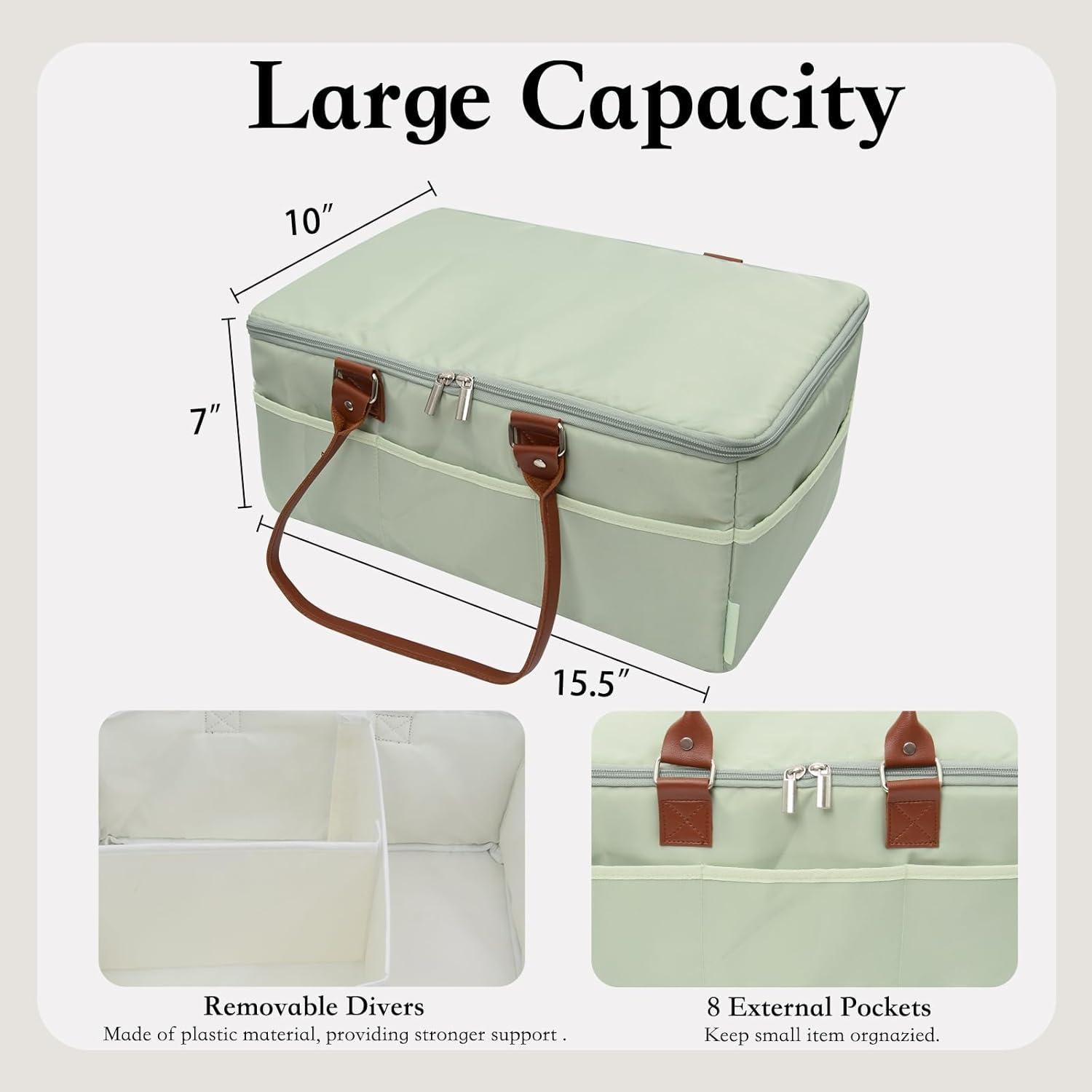 Caddy de Auto Picsthetic para Pañales Verde Impermeable 17.5L