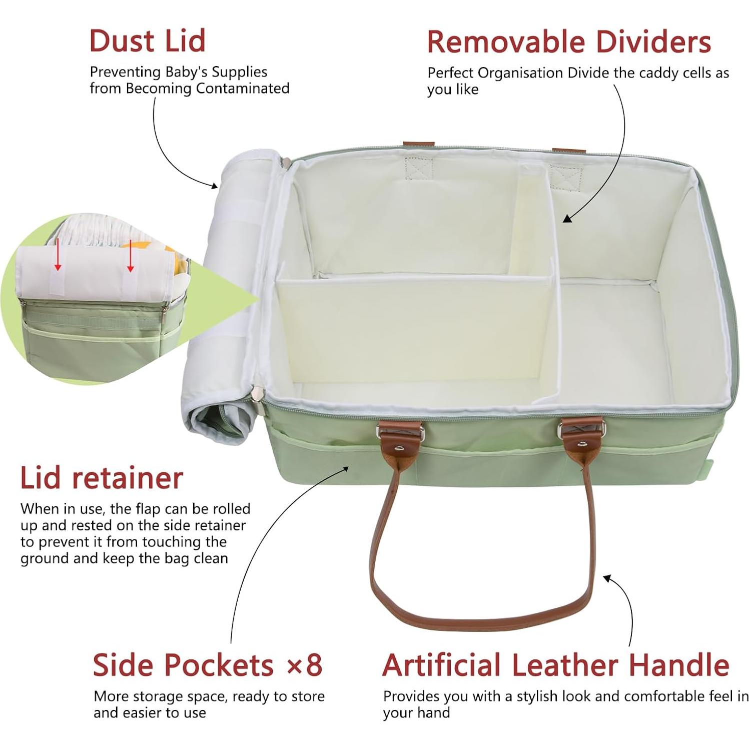 Caddy de Auto Picsthetic para Pañales Verde Impermeable 17.5L