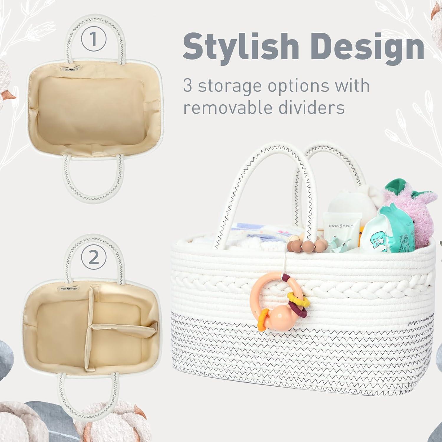 Organizador de Pañales Miss Fong - Caddy Portátil de Algodón