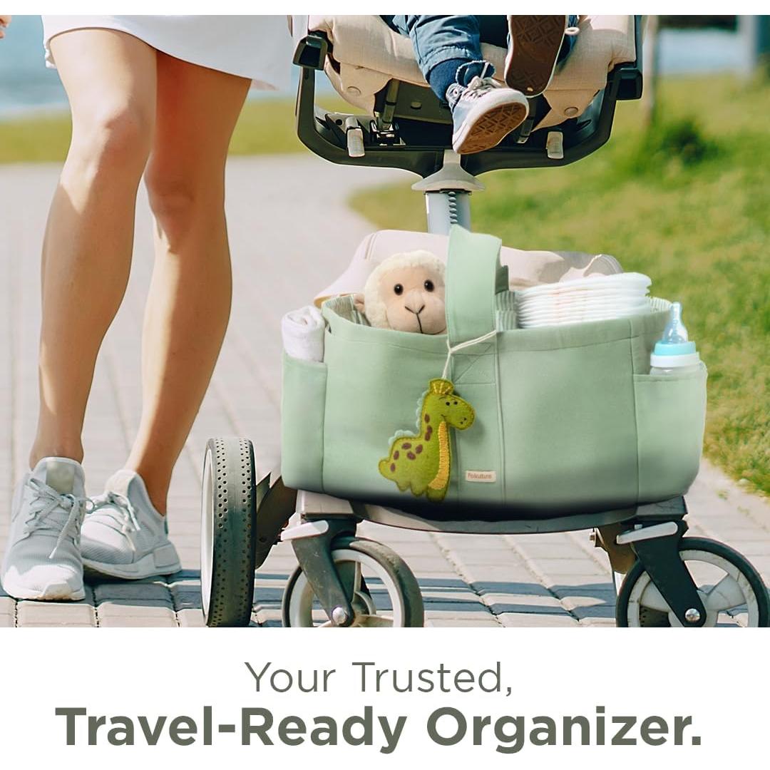 Cesta de Pañales Folkulture Verde Salvia 38 cm - Organizador Plegable