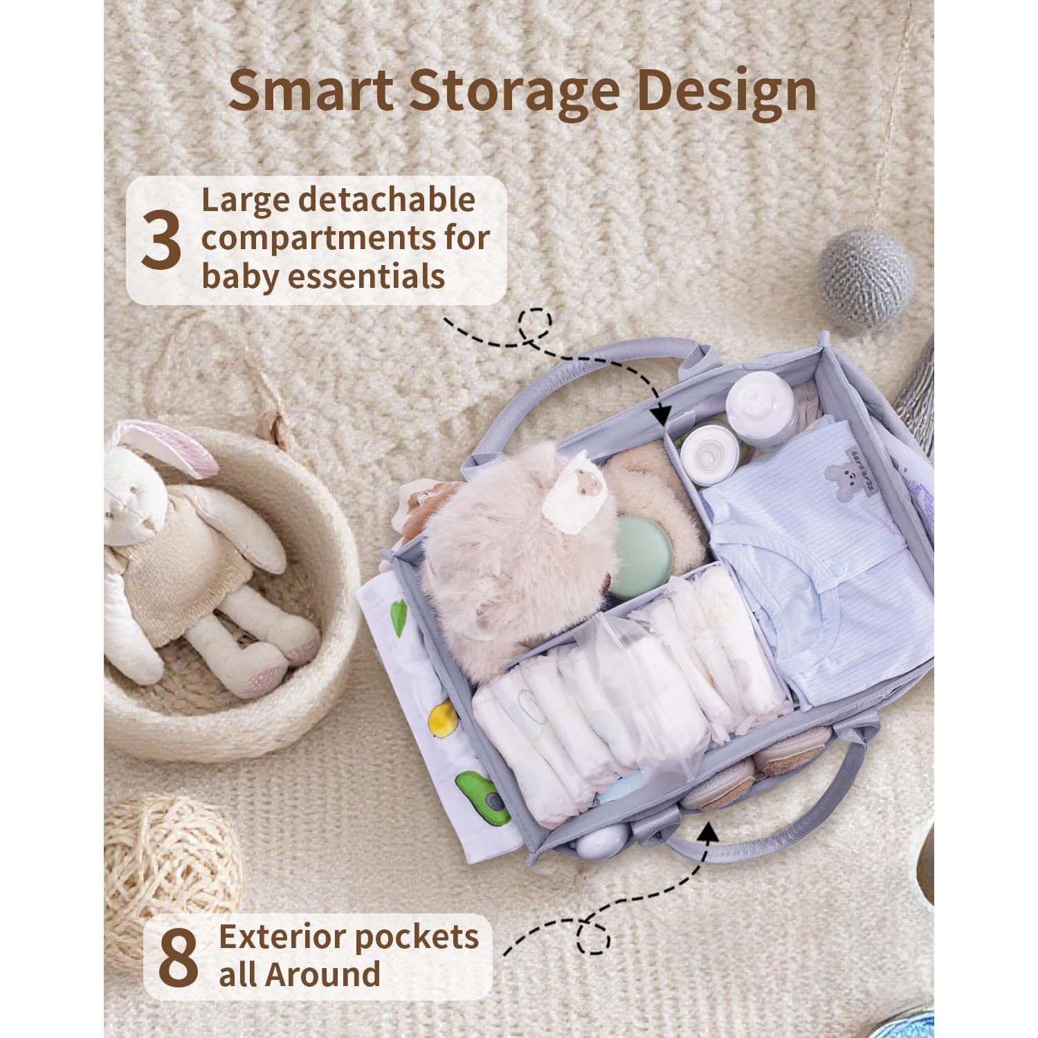 Organizador de Pañales CEI-CEI Gris 15L Portátil y Plegable