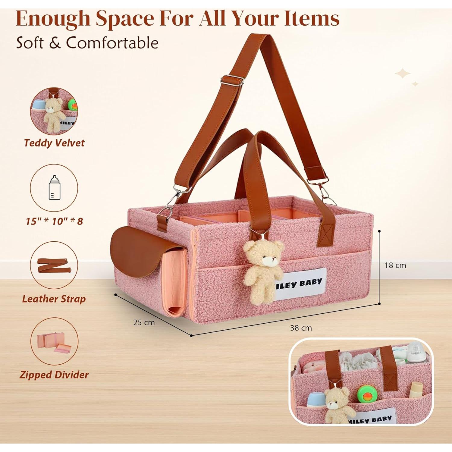 Caddy Organizador de Pañales SMILEY BABY - 39.2x25.6x20.3 cm