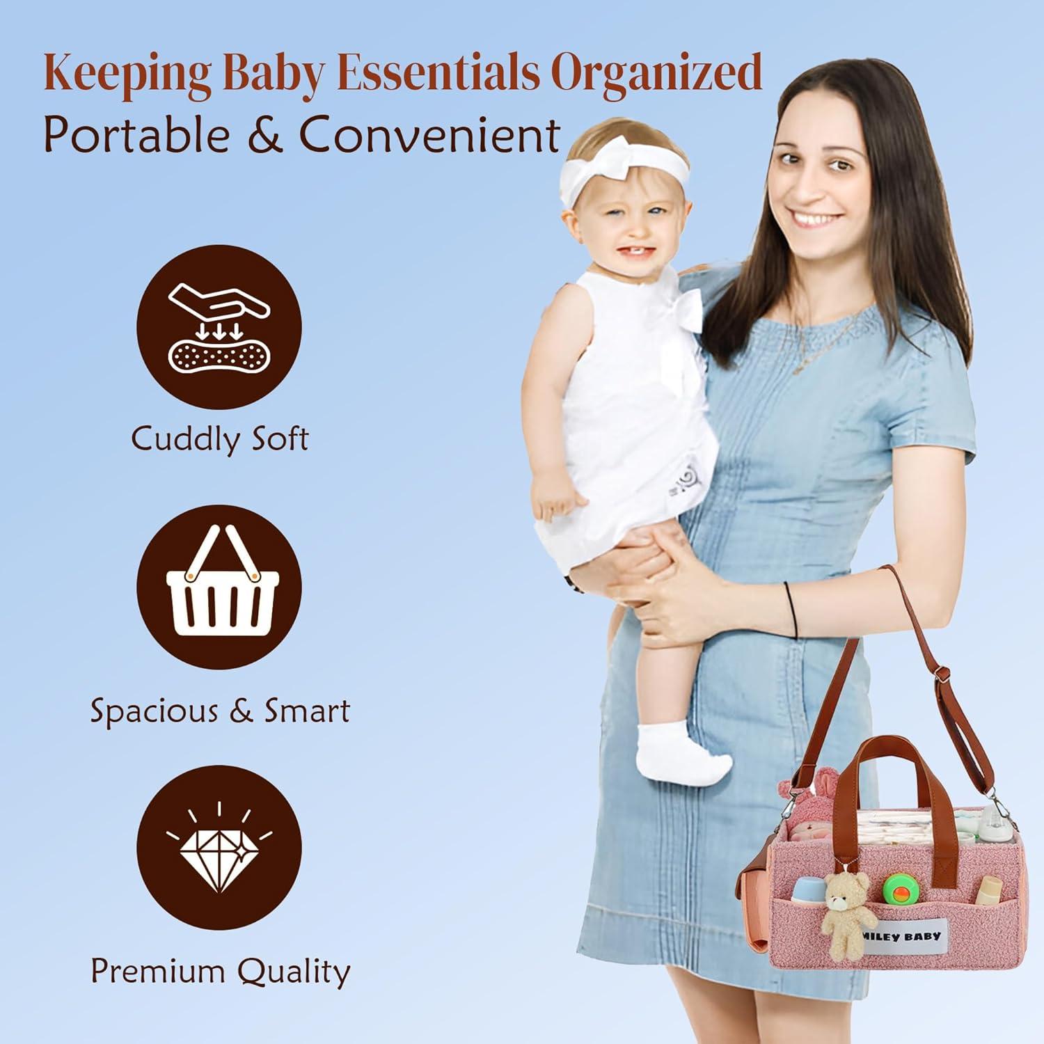 Caddy Organizador de Pañales SMILEY BABY - 39.2x25.6x20.3 cm