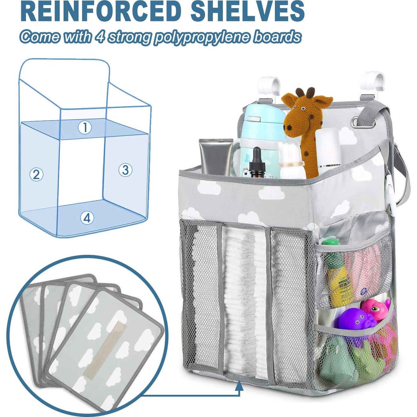 Caddy Colgante para Pañales Jocabo - Gris, 4 Compartimentos