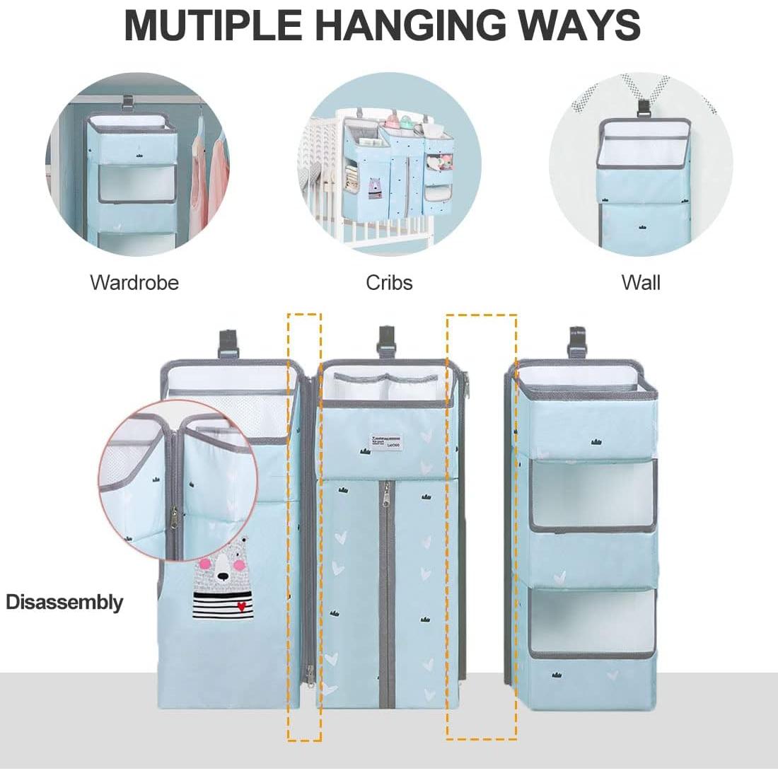 Organizador de Pañales Colgante TOCKONIMN Azul Cielo 3 en 1