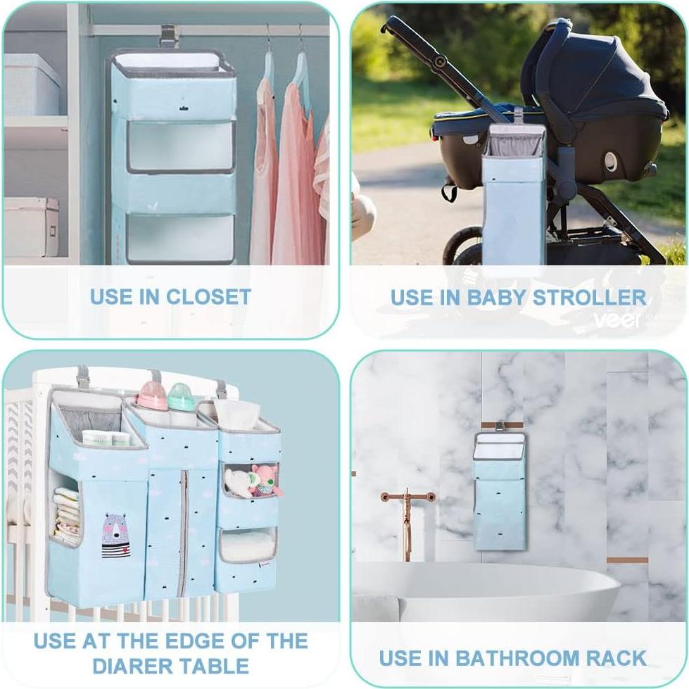 Organizador de Pañales Colgante TOCKONIMN Azul Cielo 3 en 1