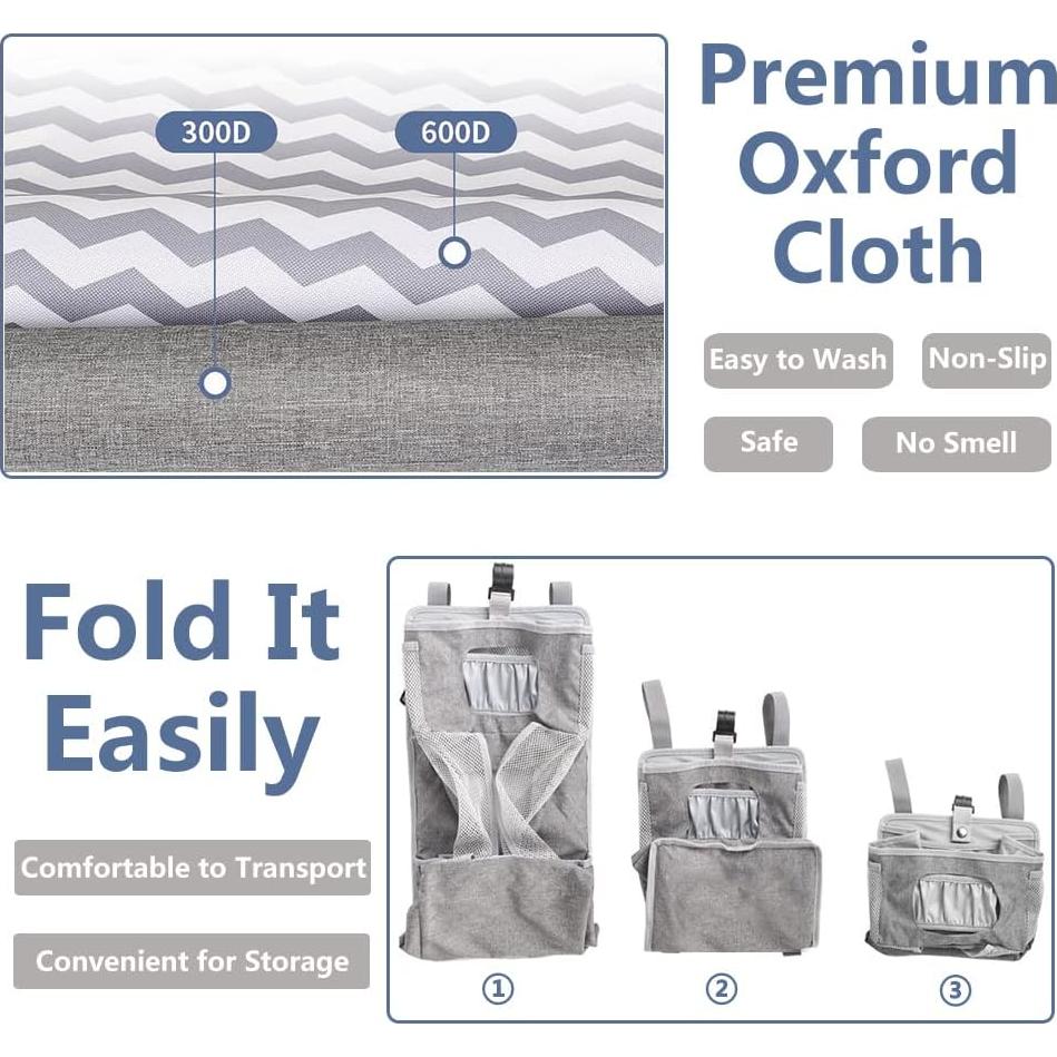 Caddy de Pañales Colgante TOFOAN Gris Ripple 44.5x23x16cm