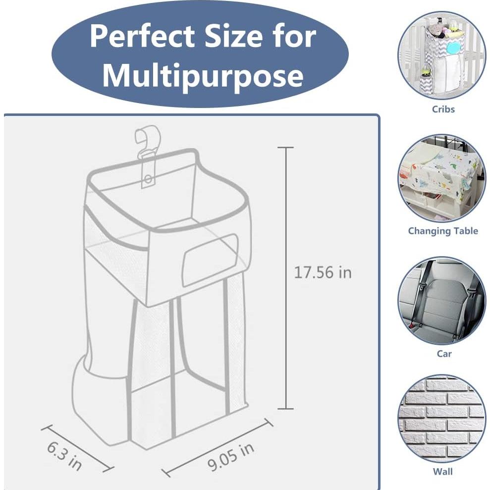 Caddy de Pañales Colgante TOFOAN Gris Ripple 44.5x23x16cm