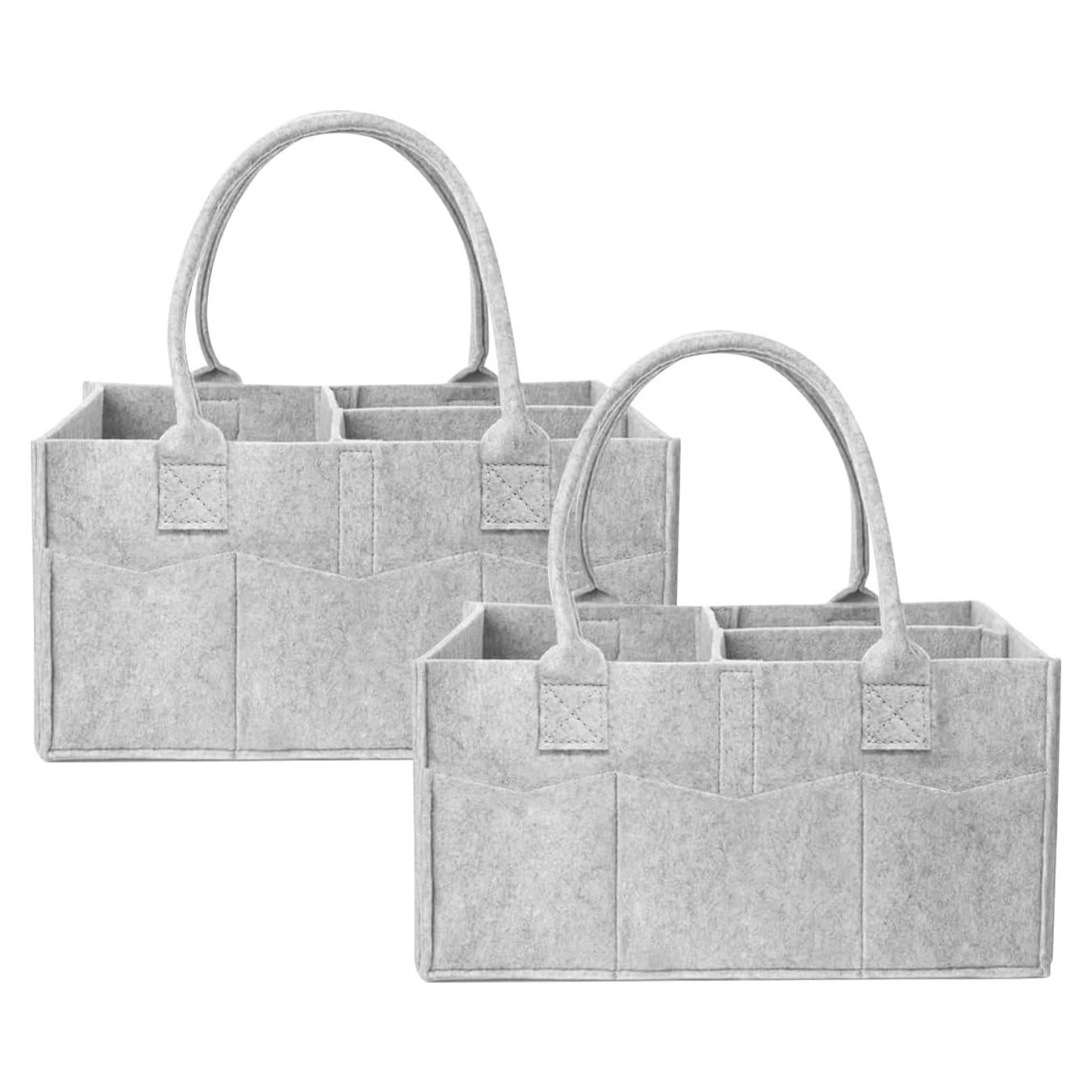 Paquete de 2 Bolsas Organizadoras de Pañales Bebé Gris