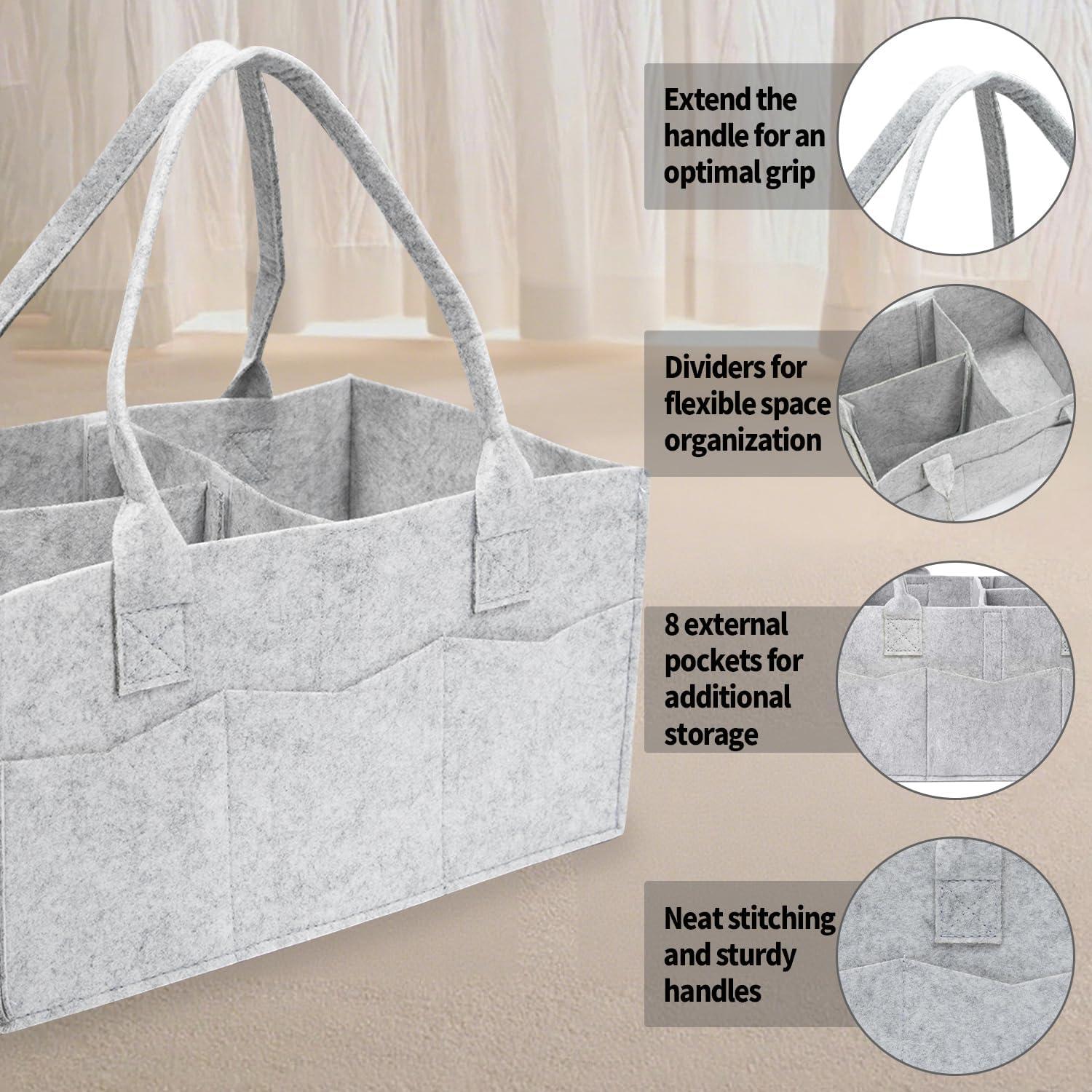 Paquete de 2 Bolsas Organizadoras de Pañales Bebé Gris