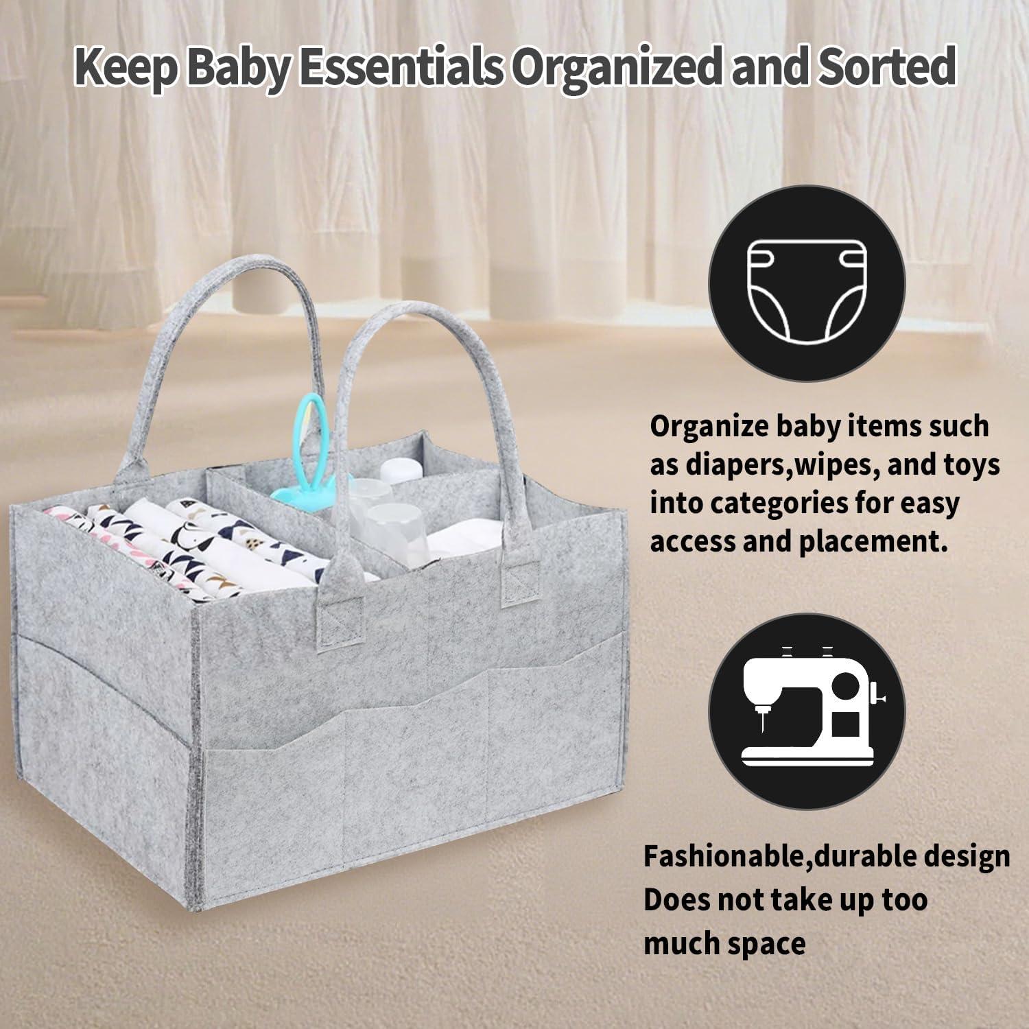 Paquete de 2 Bolsas Organizadoras de Pañales Bebé Gris