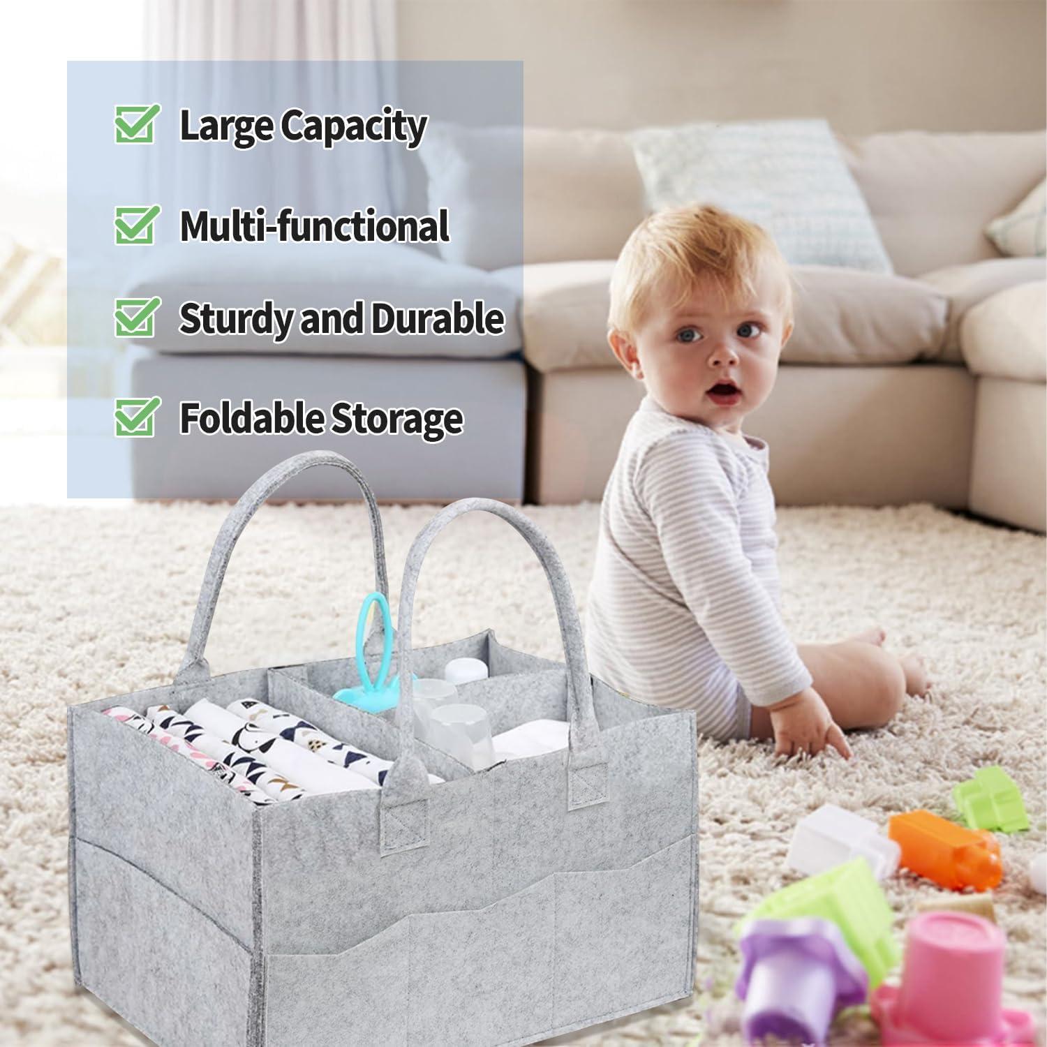 Paquete de 2 Bolsas Organizadoras de Pañales Bebé Gris