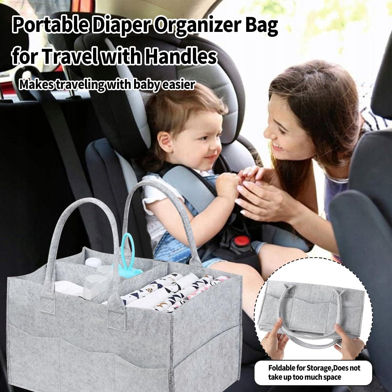 Paquete de 2 Bolsas Organizadoras de Pañales Bebé Gris