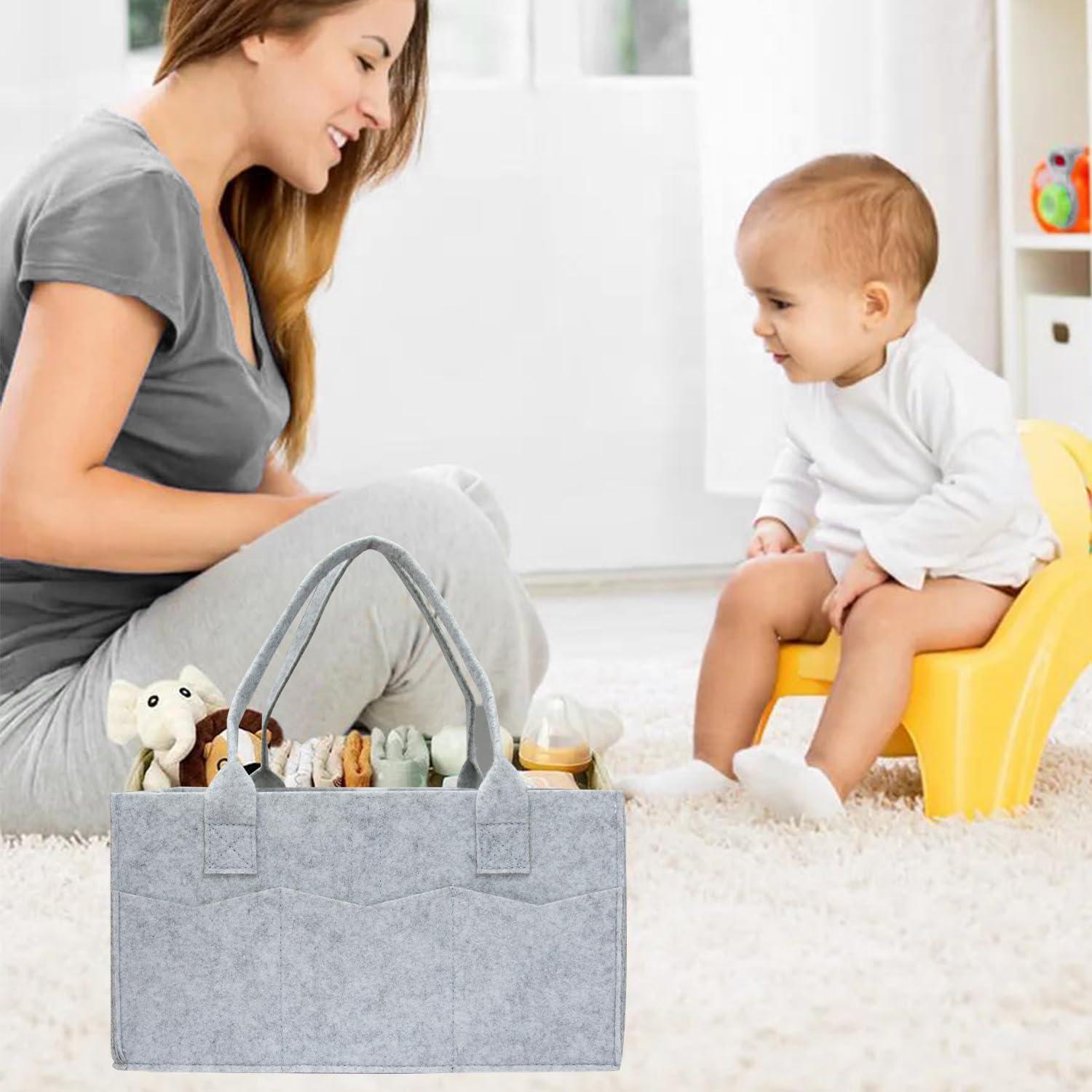 Paquete de 2 Bolsas Organizadoras de Pañales Bebé Gris