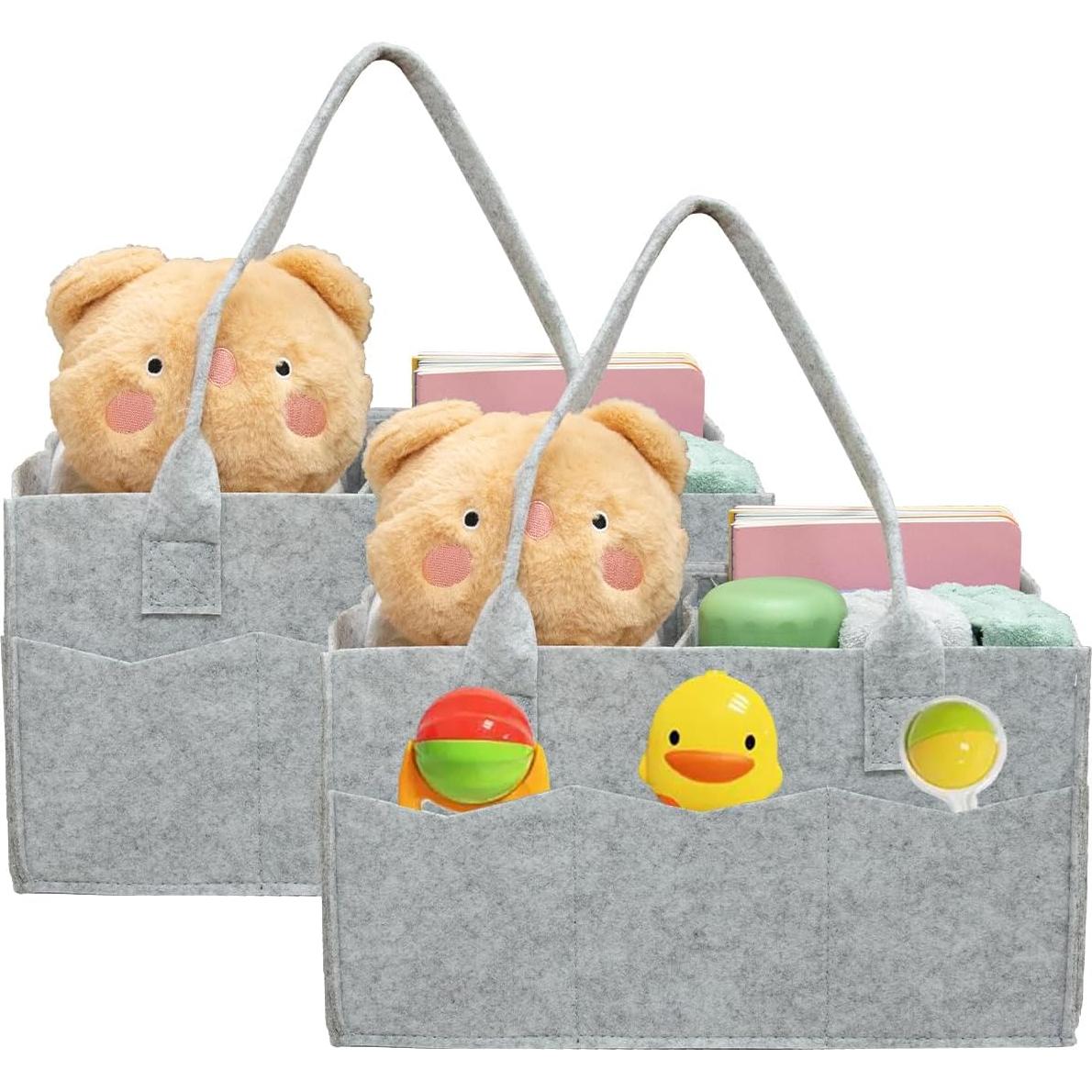 Paquete de 2 Bolsas Organizadoras de Pañales Bebé Gris