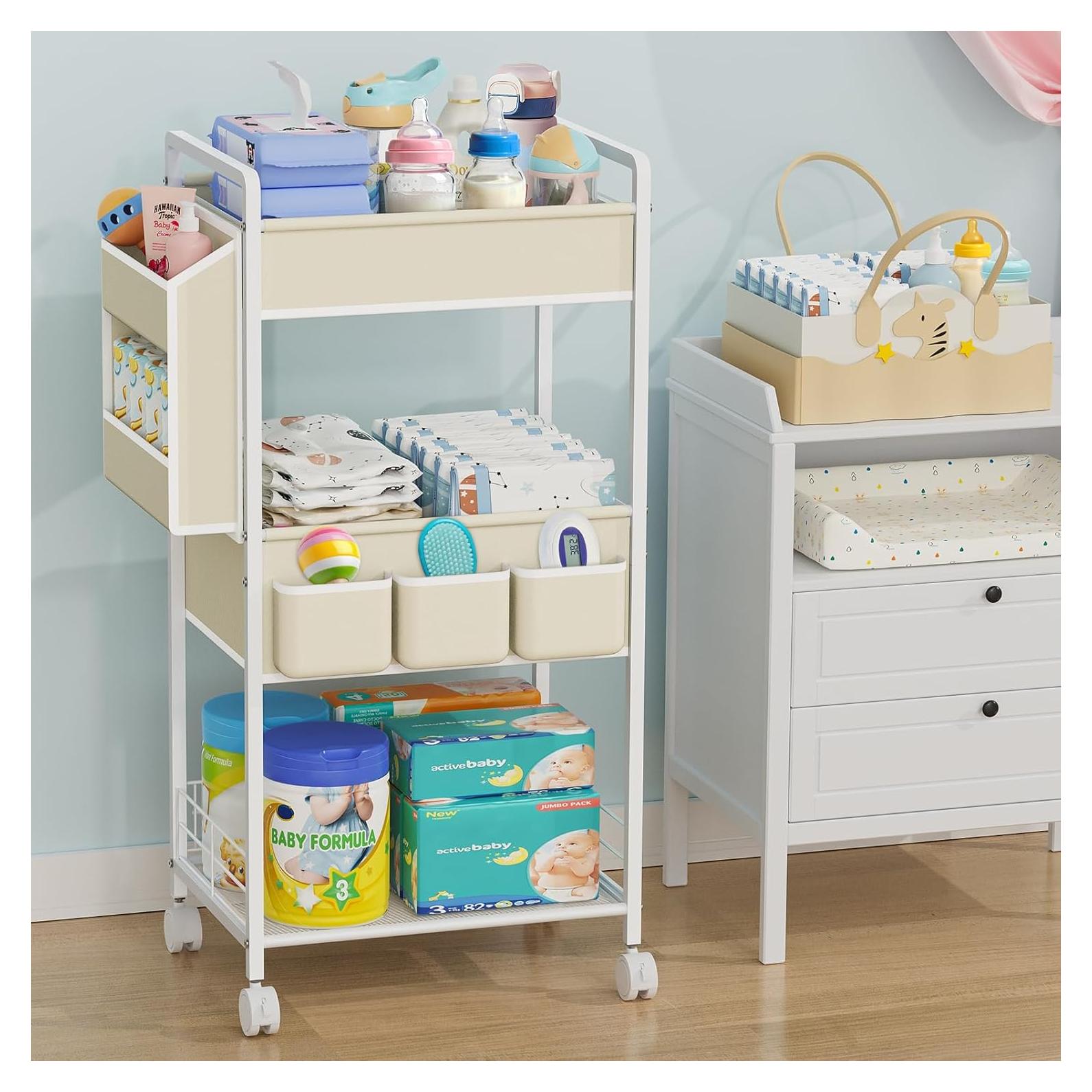 Carro Organizador de Pañales JBBTOOL 3 Niveles Beige