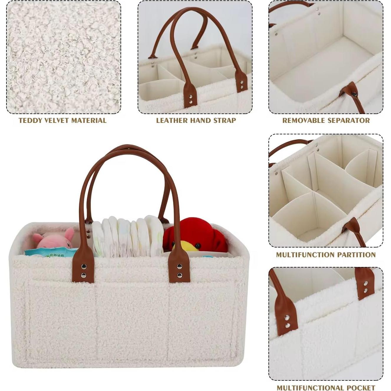 Caddy Organizador de Pañales Anna & Ben - Tela Suave, 1 Unidad