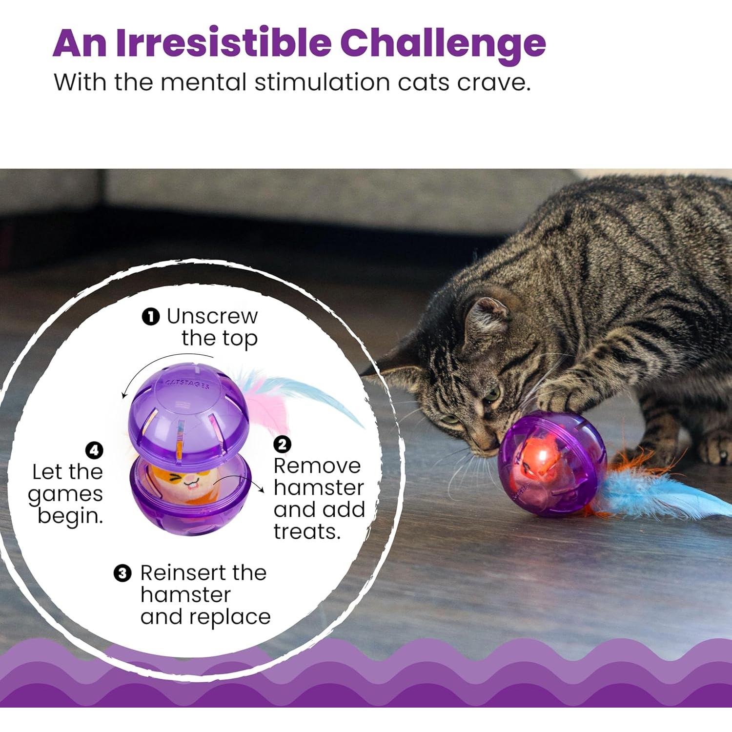 Juguete Interactivo para Gatos Catstages con Dispensador de Golosinas y Hámster de Peluche