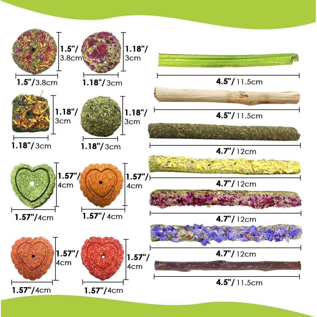 Juguetes para roer conejos Tyotrbs 60 piezas nutritivas