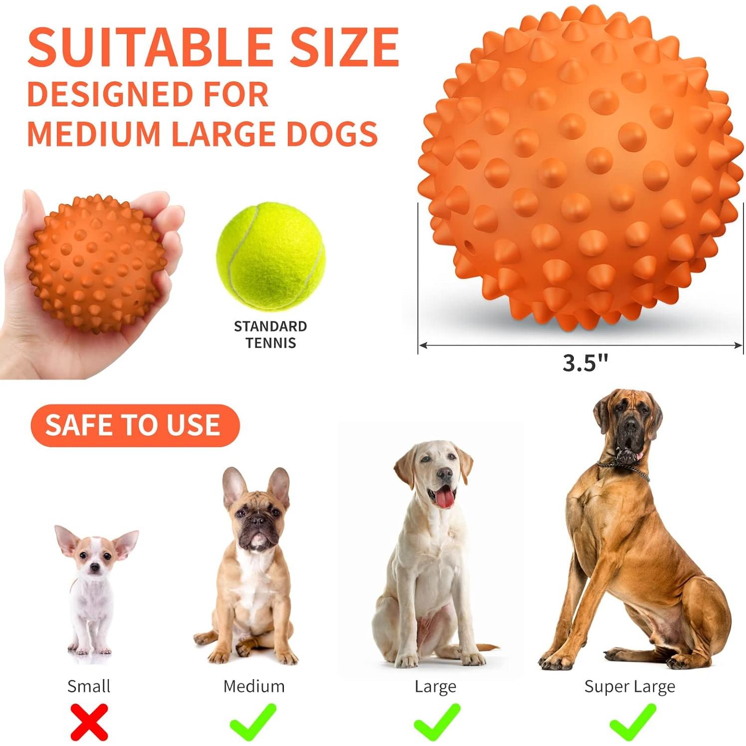 Pelota de Perro Squeaky Apasiri 8.89 cm Goma Naranja