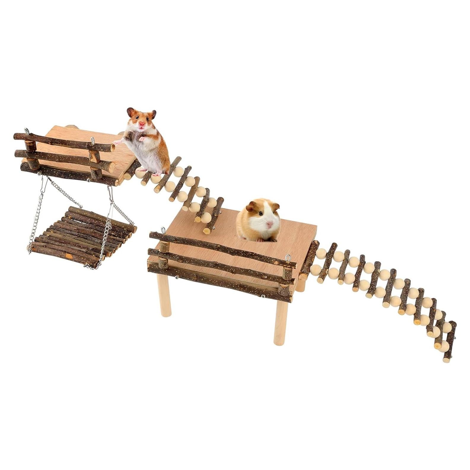 Plataforma de Juego para Hámsters BSMTech con Columpio de Madera